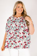 Rooftop Romance Top, Cream Floral