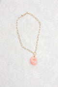 Rosé Glow Pendant Necklace, Gold-Pink