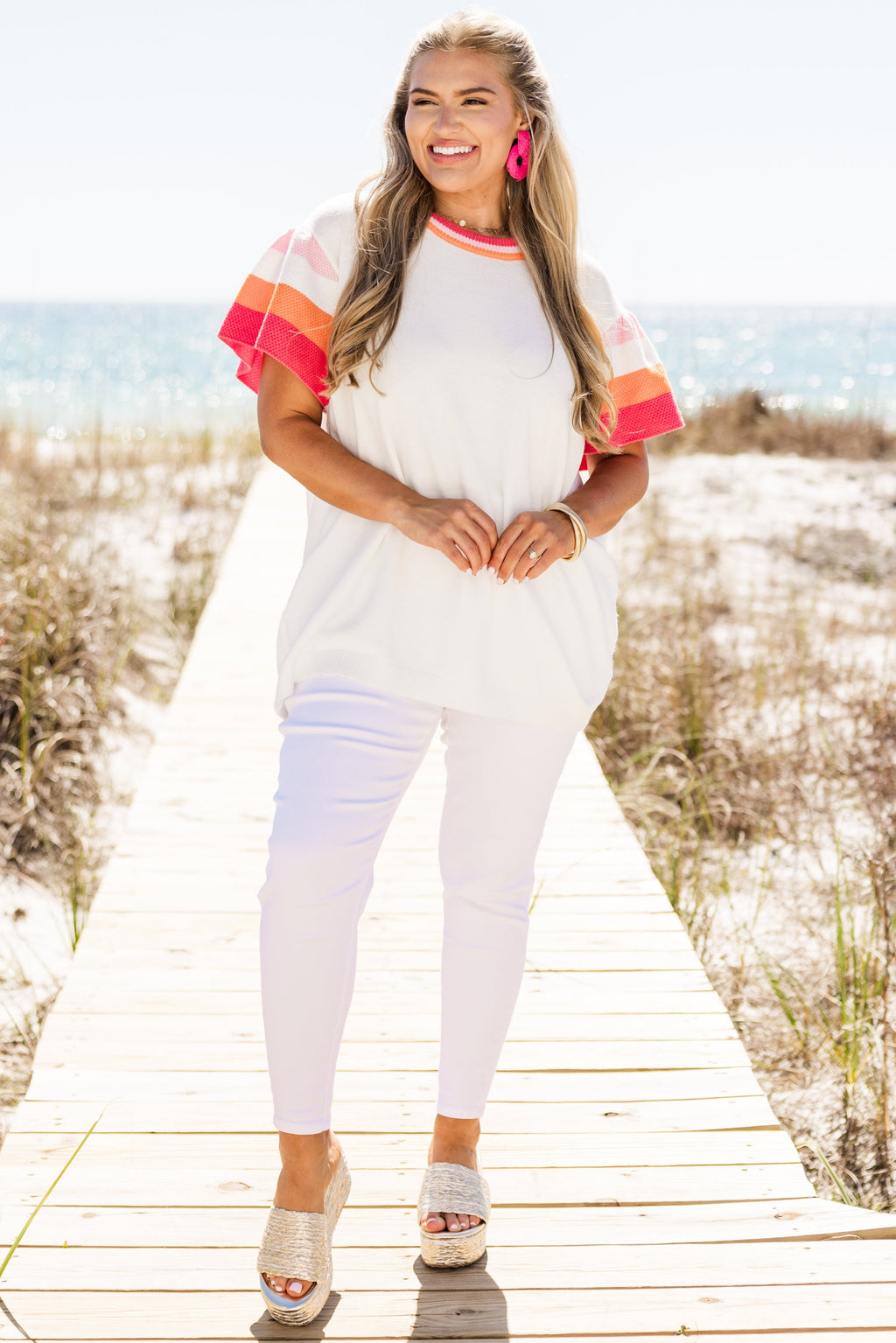 Rose Of Yesterday Sweater, White