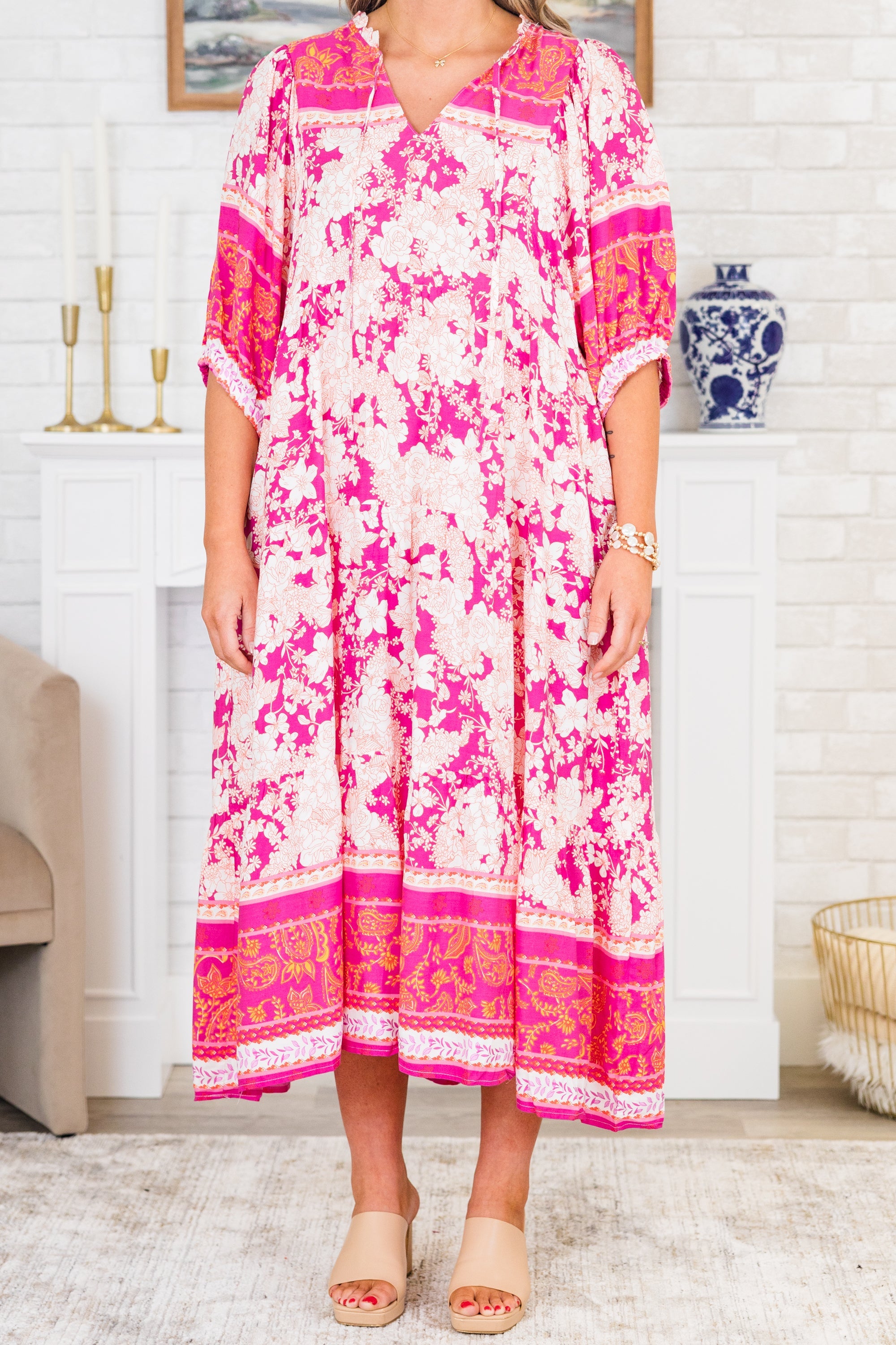 Rosewater Skies Dress, Pink