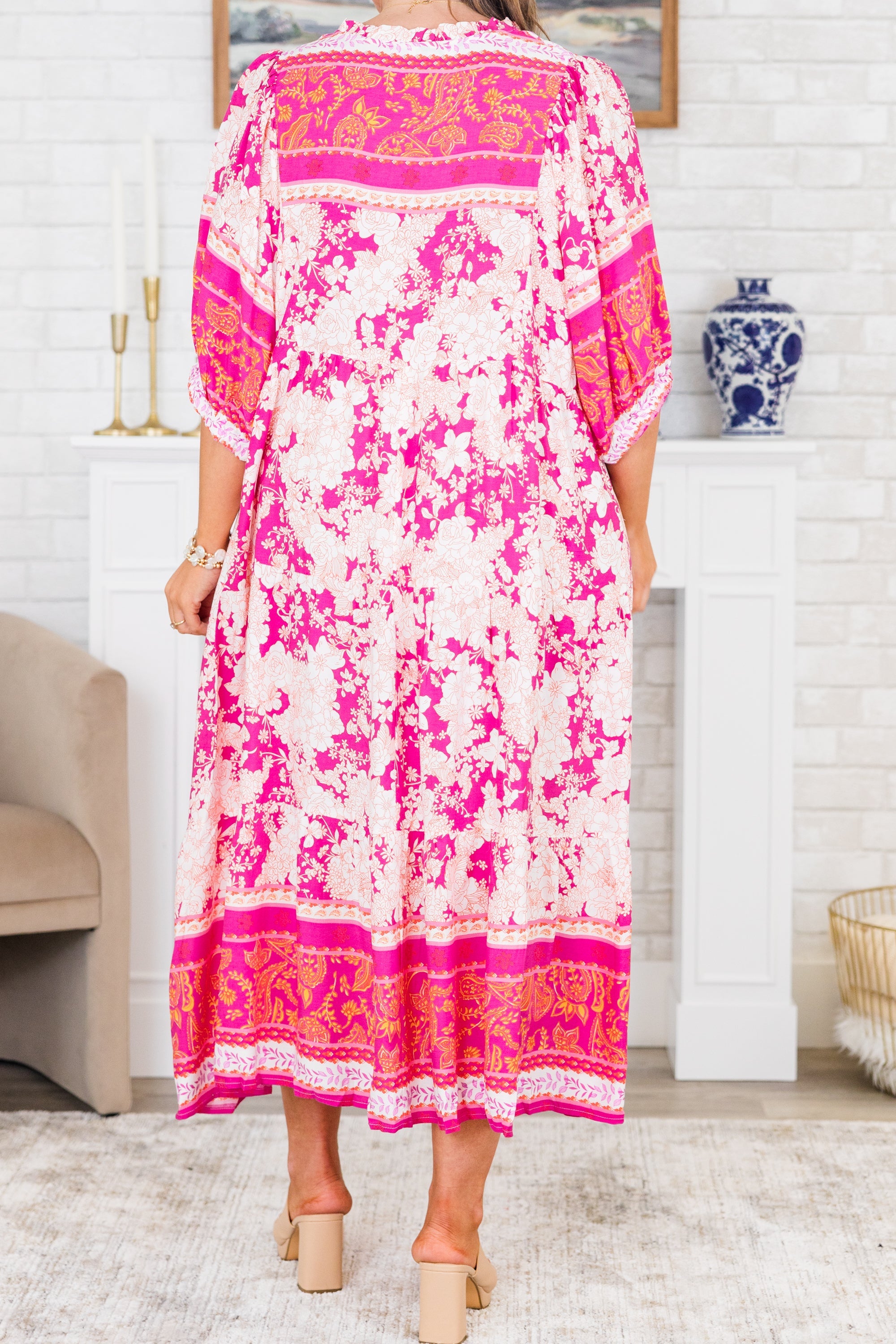 Rosewater Skies Dress, Pink