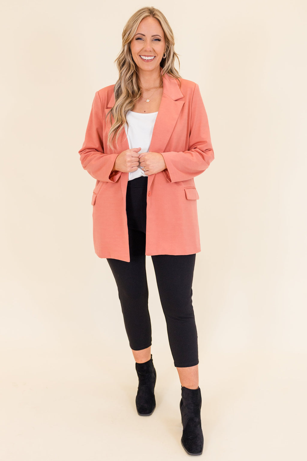 Rosy Glow Blazer, Mauve