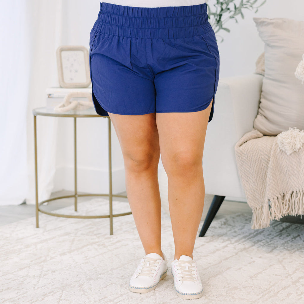 Run The World Shorts, Light Navy