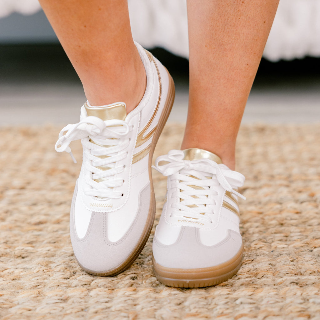 Running The Show Sneakers, Gold