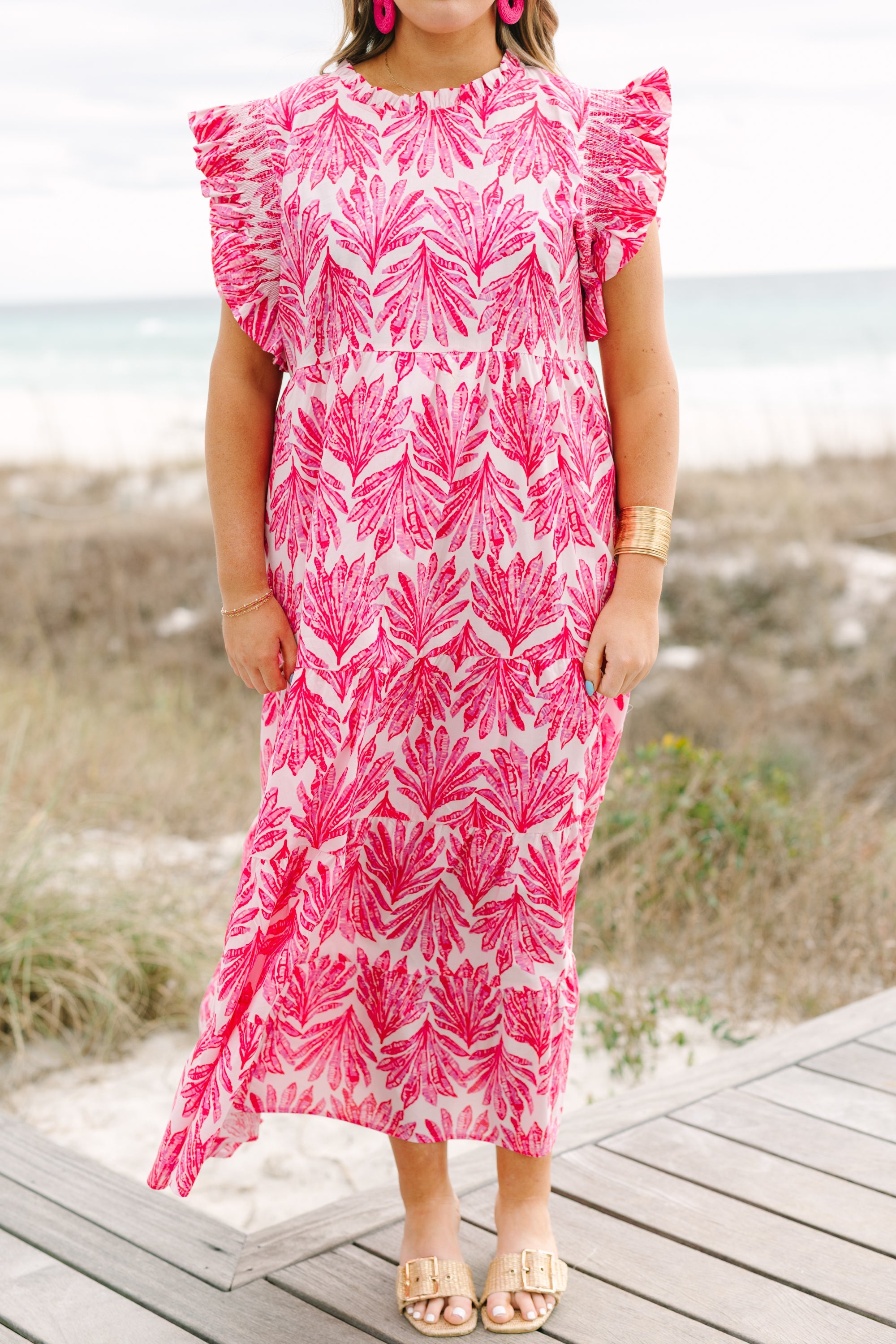Running Through The Meadows Dress, Fuchsia