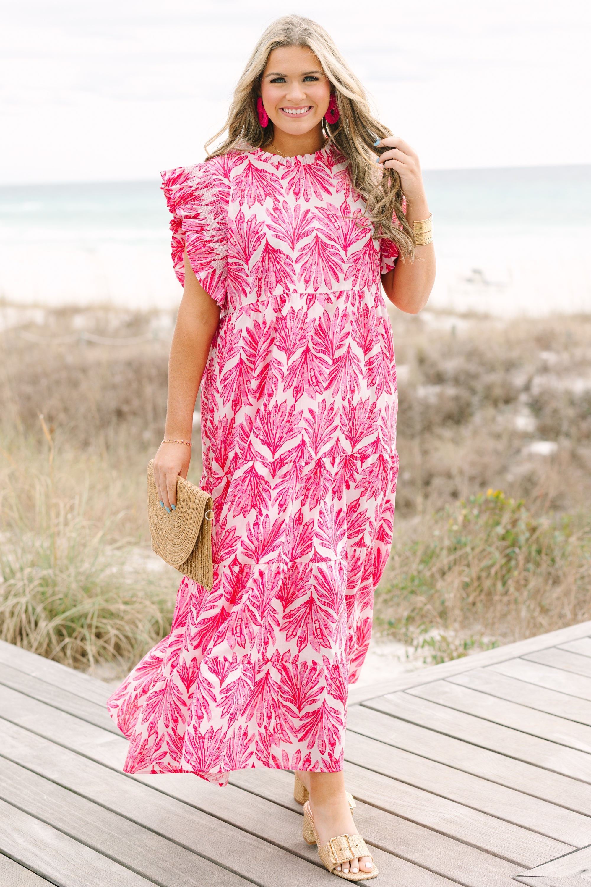 Running Through The Meadows Dress, Fuchsia