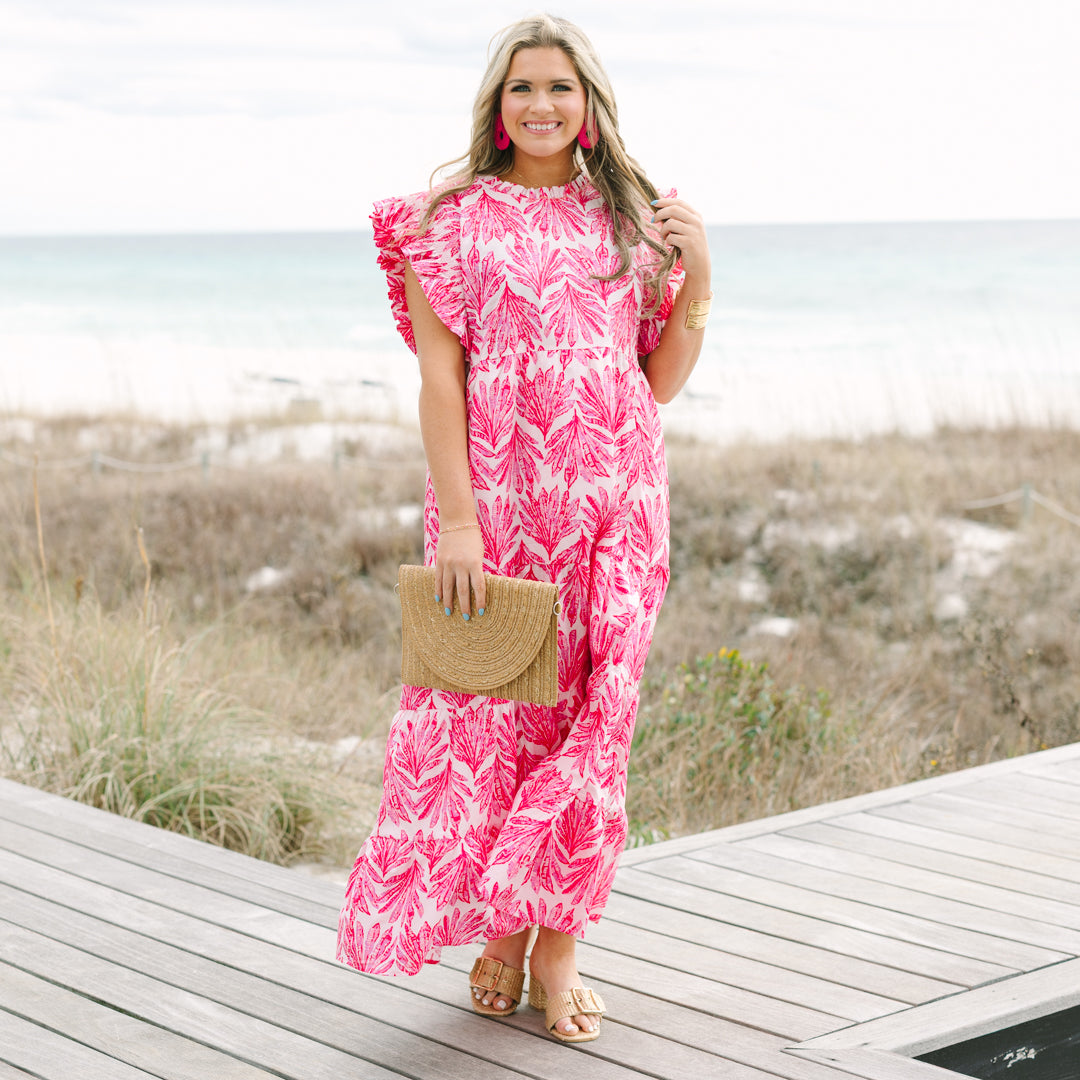 Running Through The Meadows Dress, Fuchsia