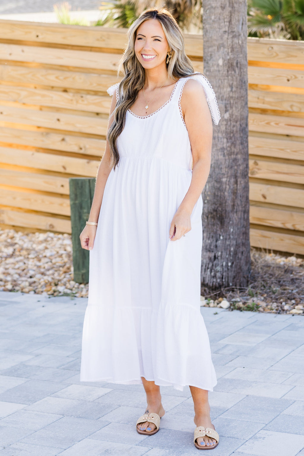 Said In Stride Dress, White