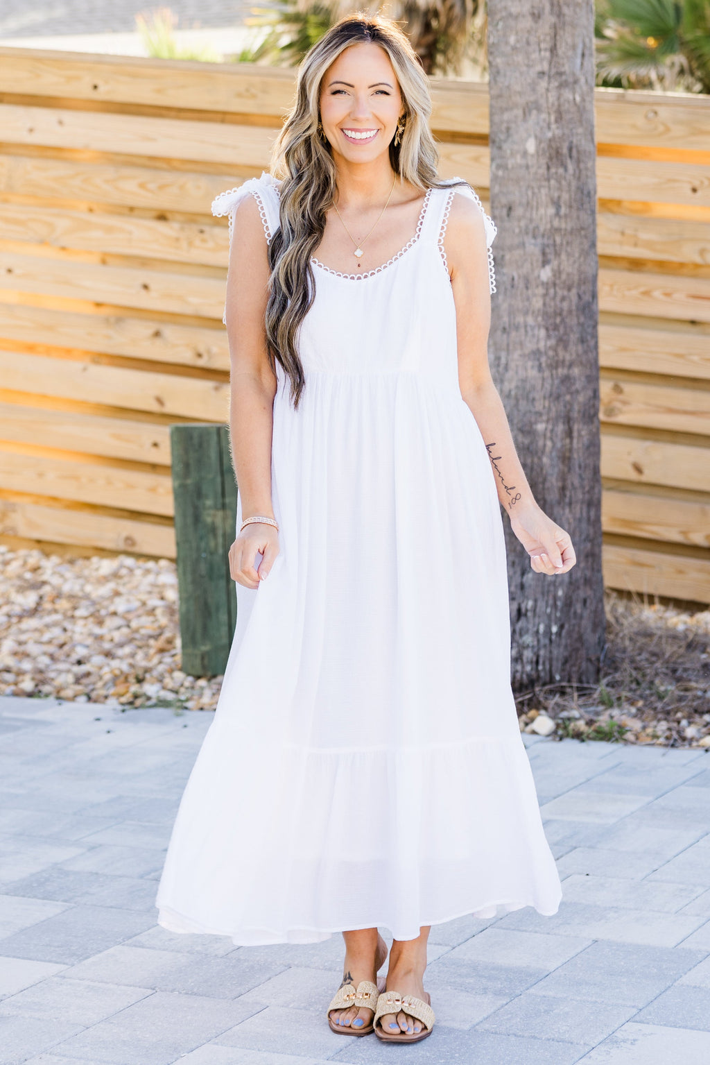 Said In Stride Dress, White