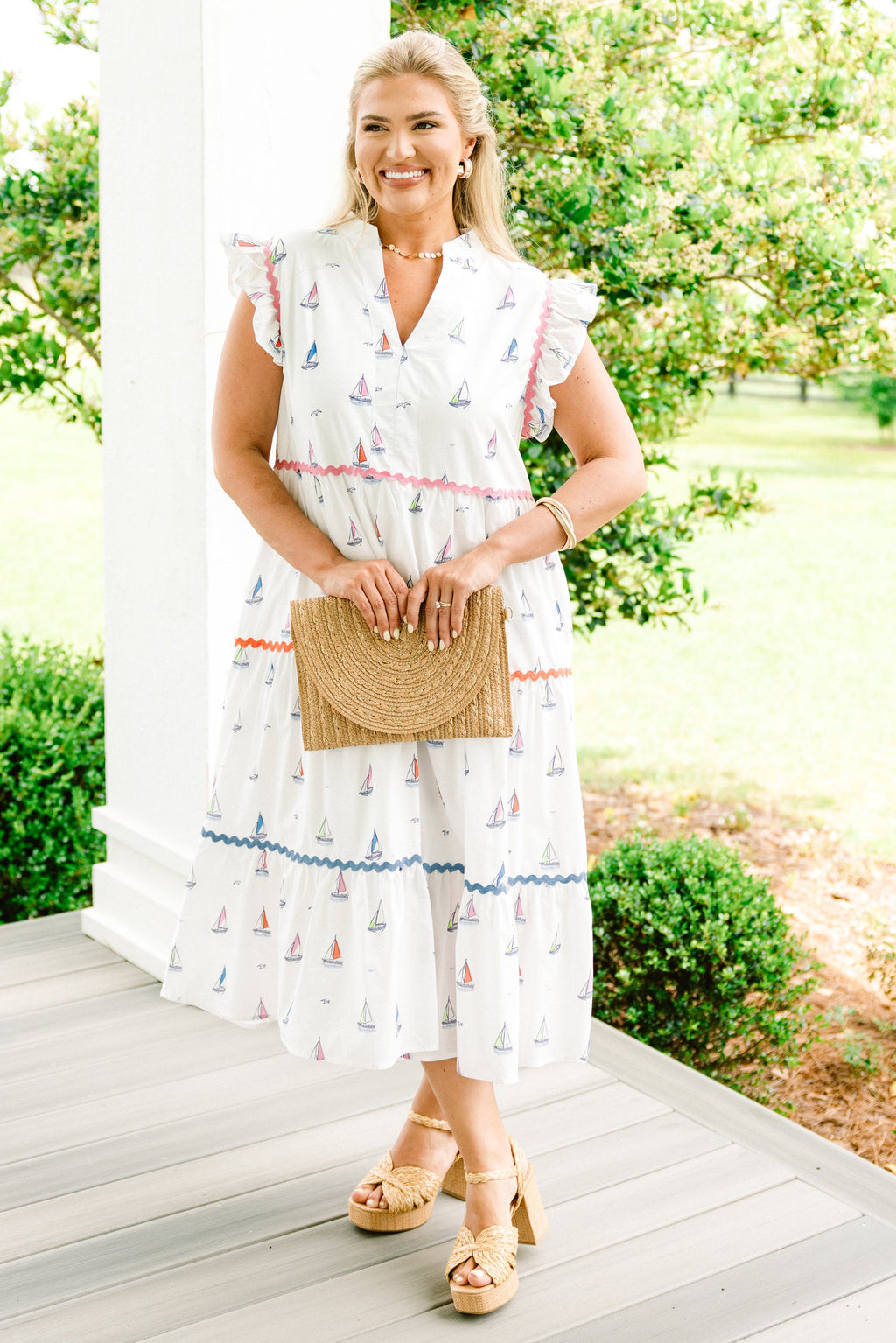 Sail Away With Me Dress, White
