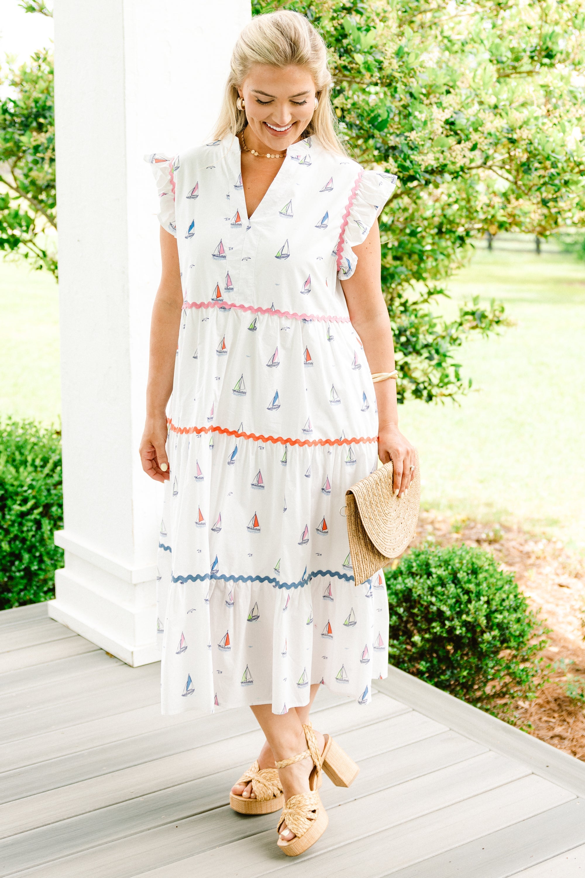 Sail Away With Me Dress, White