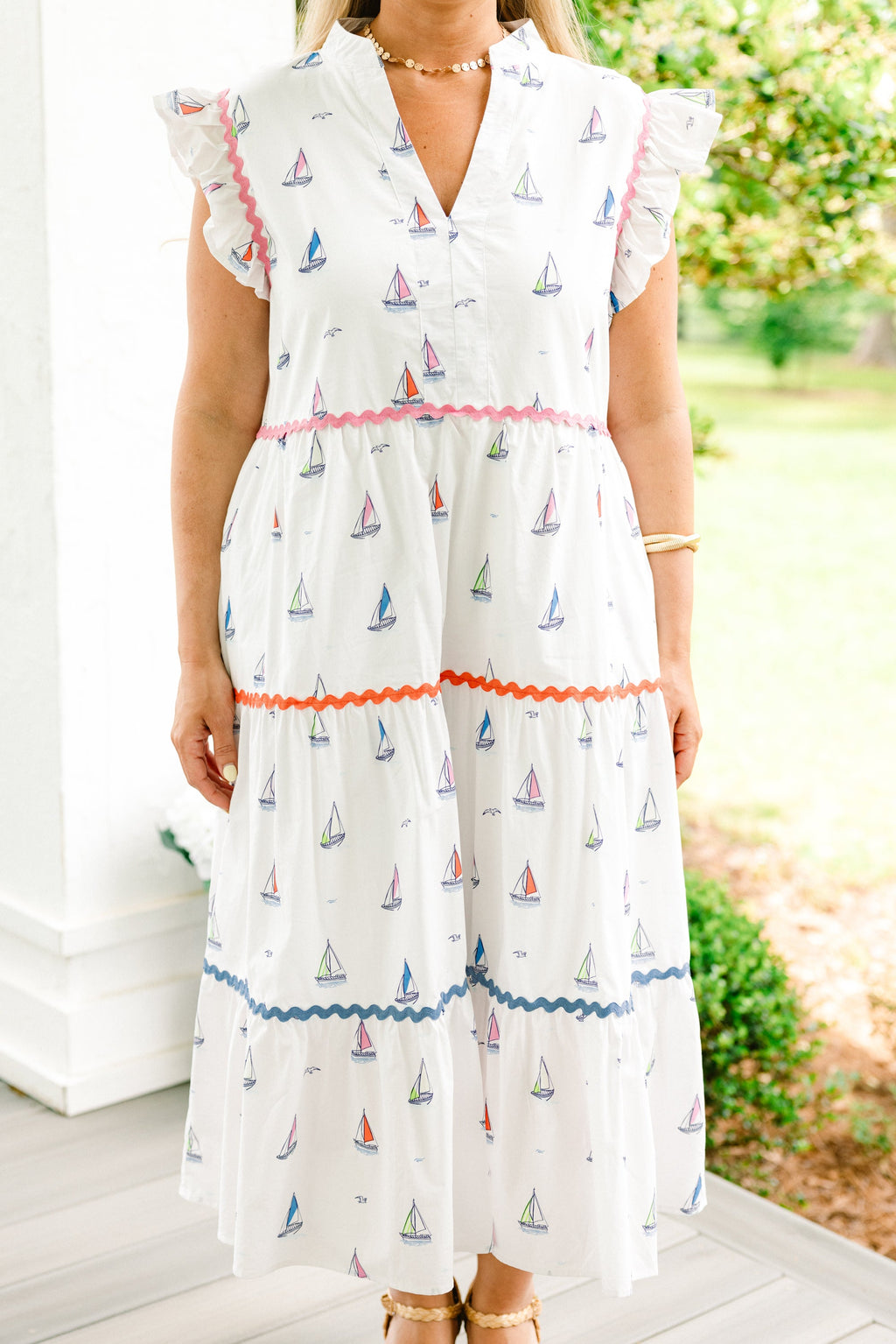 Sail Away With Me Dress, White