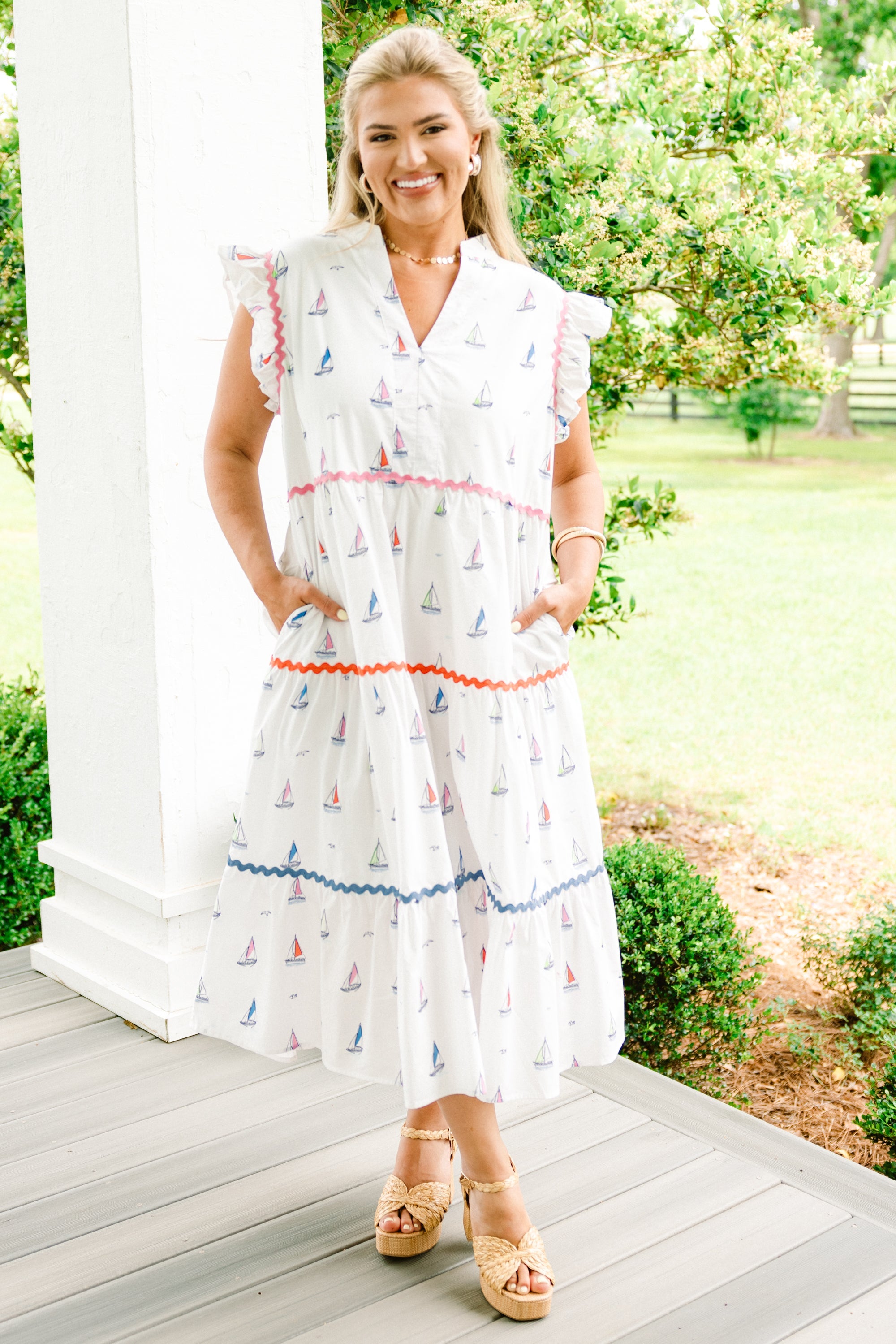 Sail Away With Me Dress, White