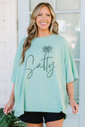 Salty Babe Boyfriend Tee, Light Green