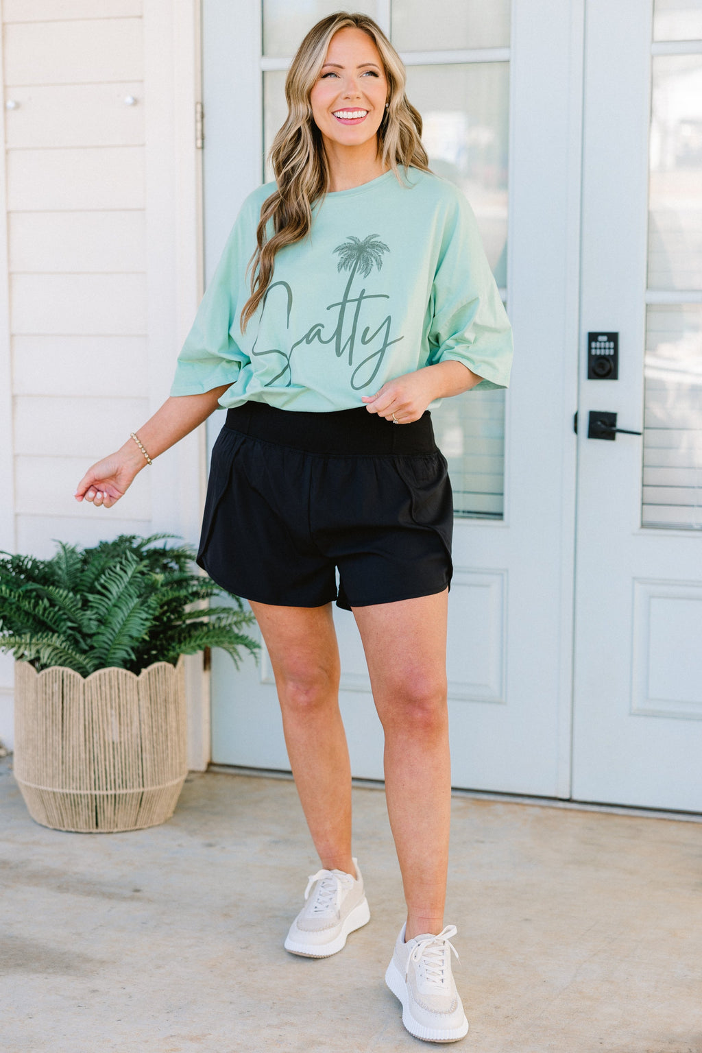 Salty Babe Boyfriend Tee, Light Green