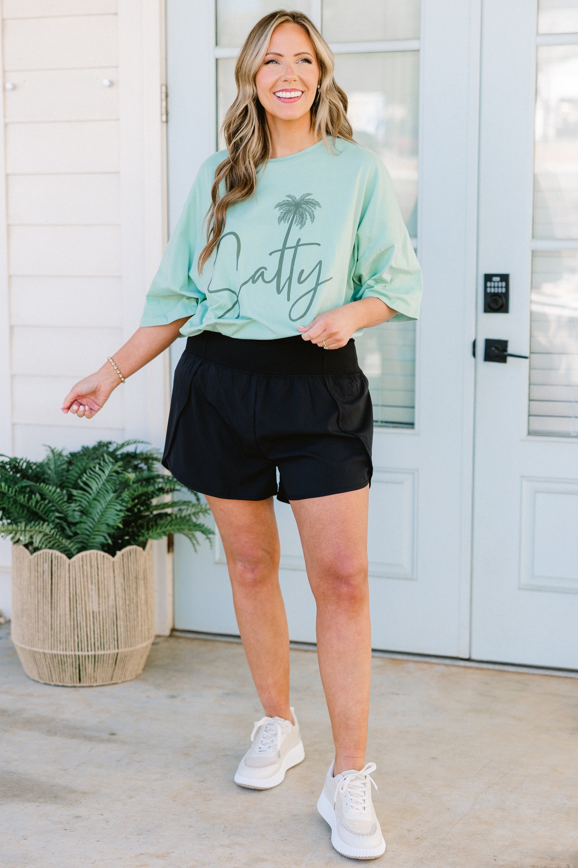 Salty Babe Boyfriend Tee, Light Green