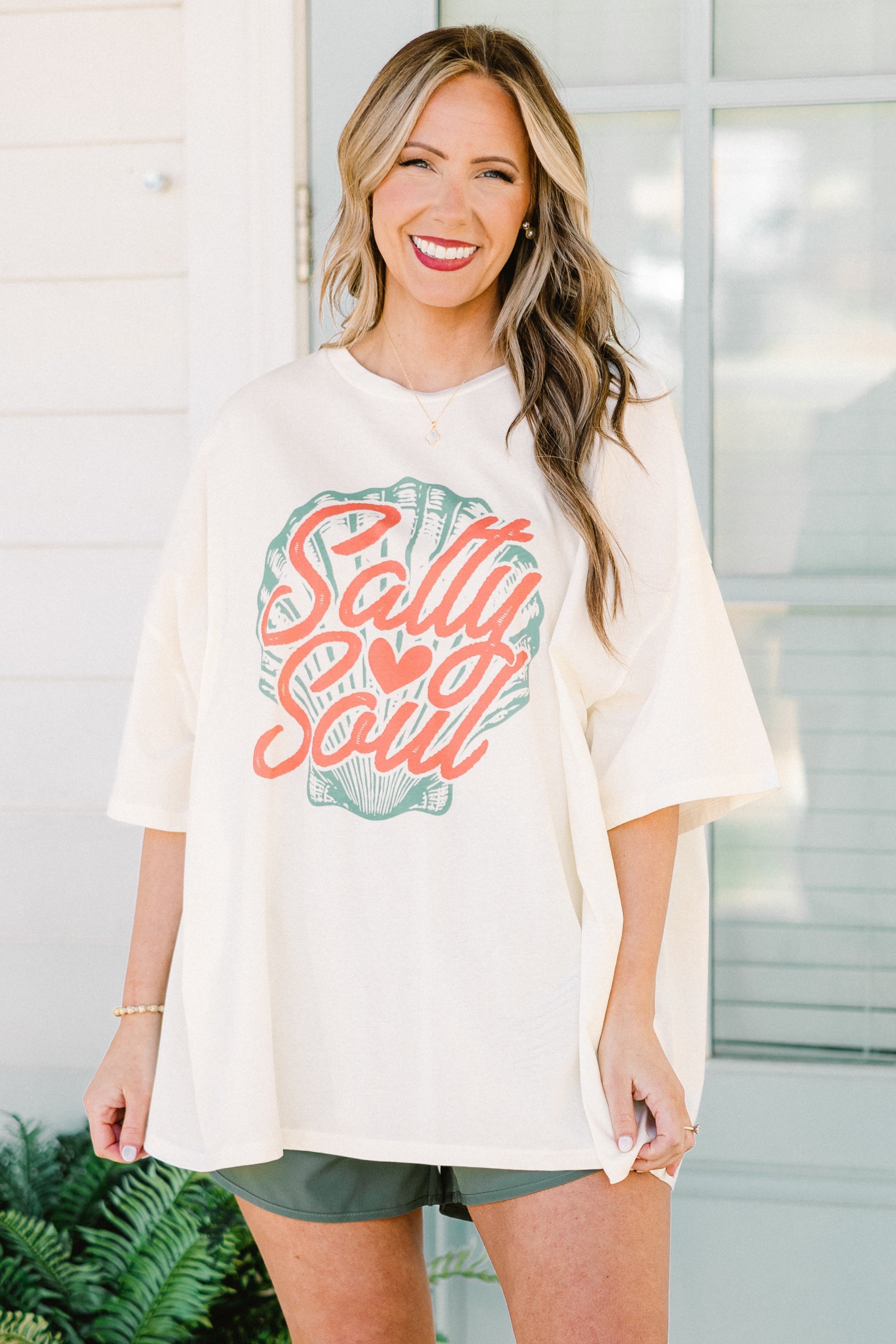 Salty Soul Boyfriend Tee, Ivory