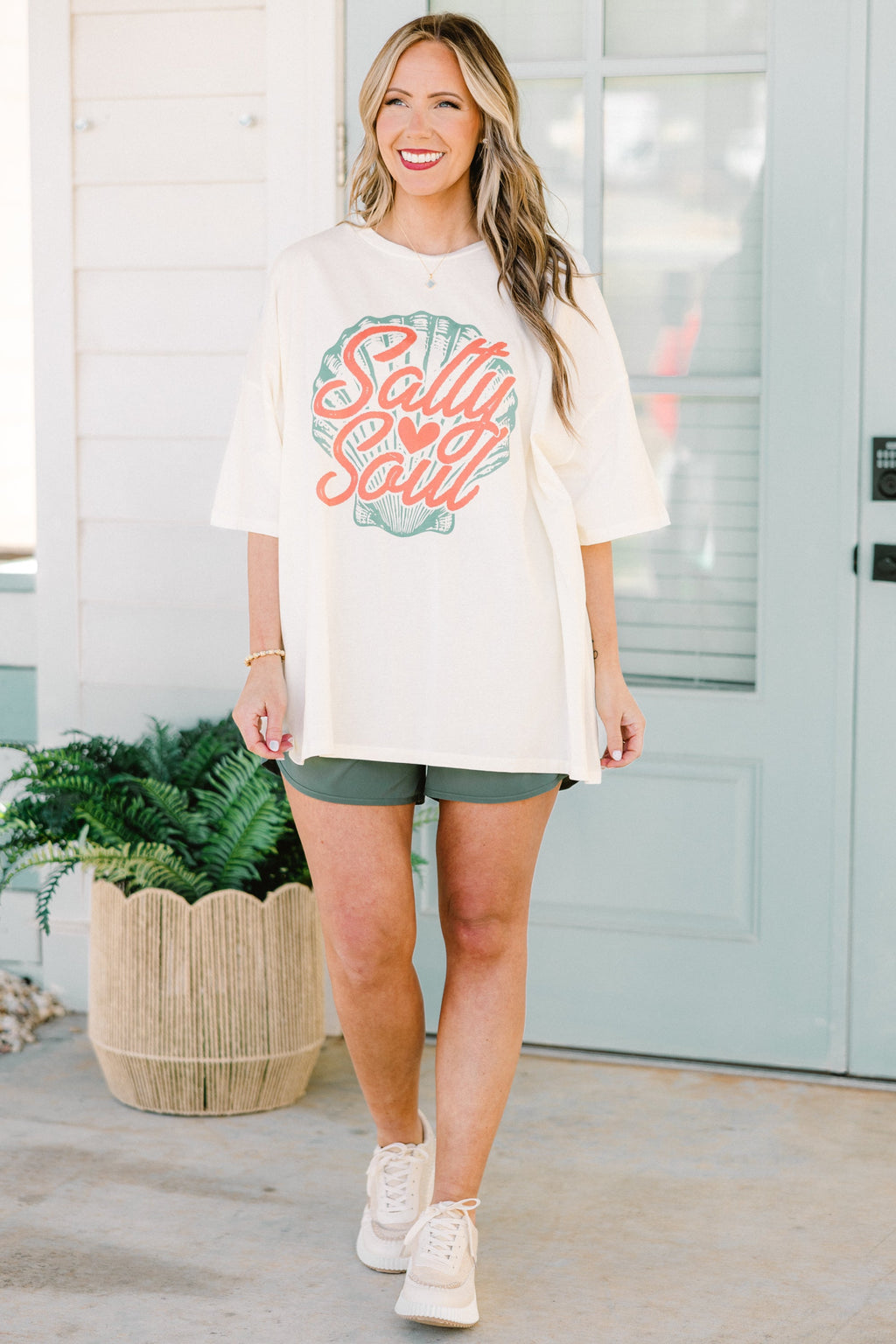 Salty Soul Boyfriend Tee, Ivory