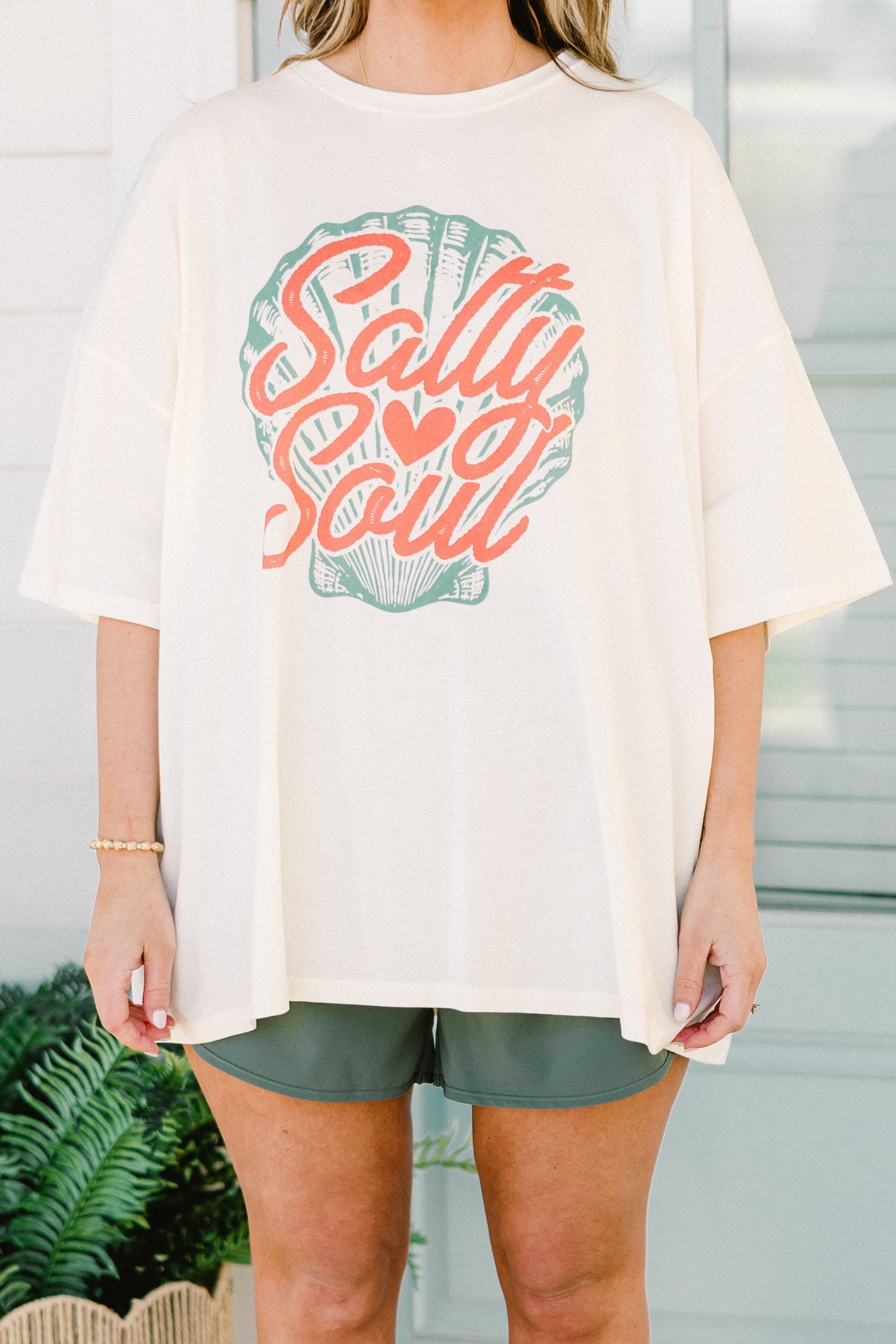 Salty Soul Boyfriend Tee, Ivory