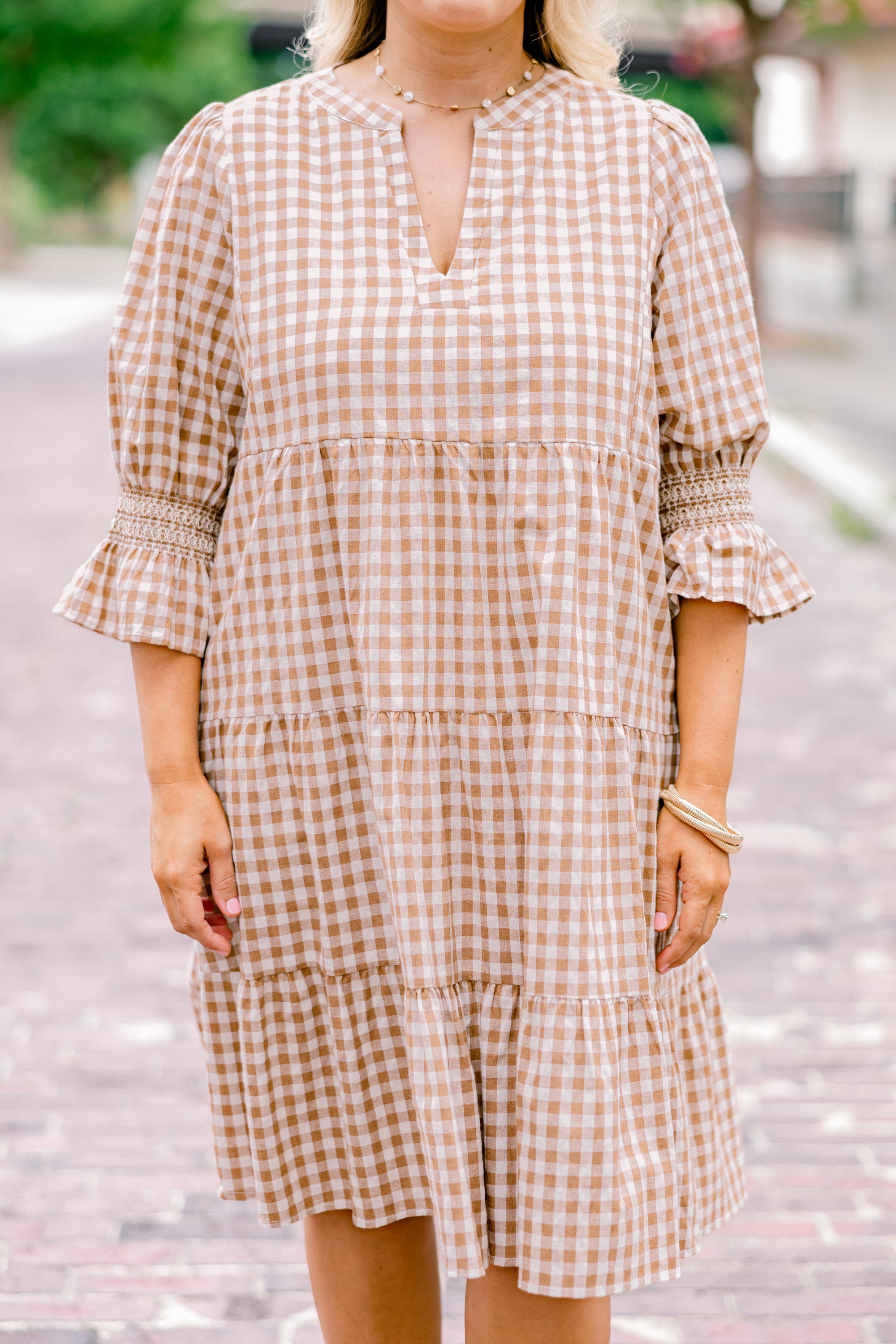 Sands Of Life Dress, Brown Gingham