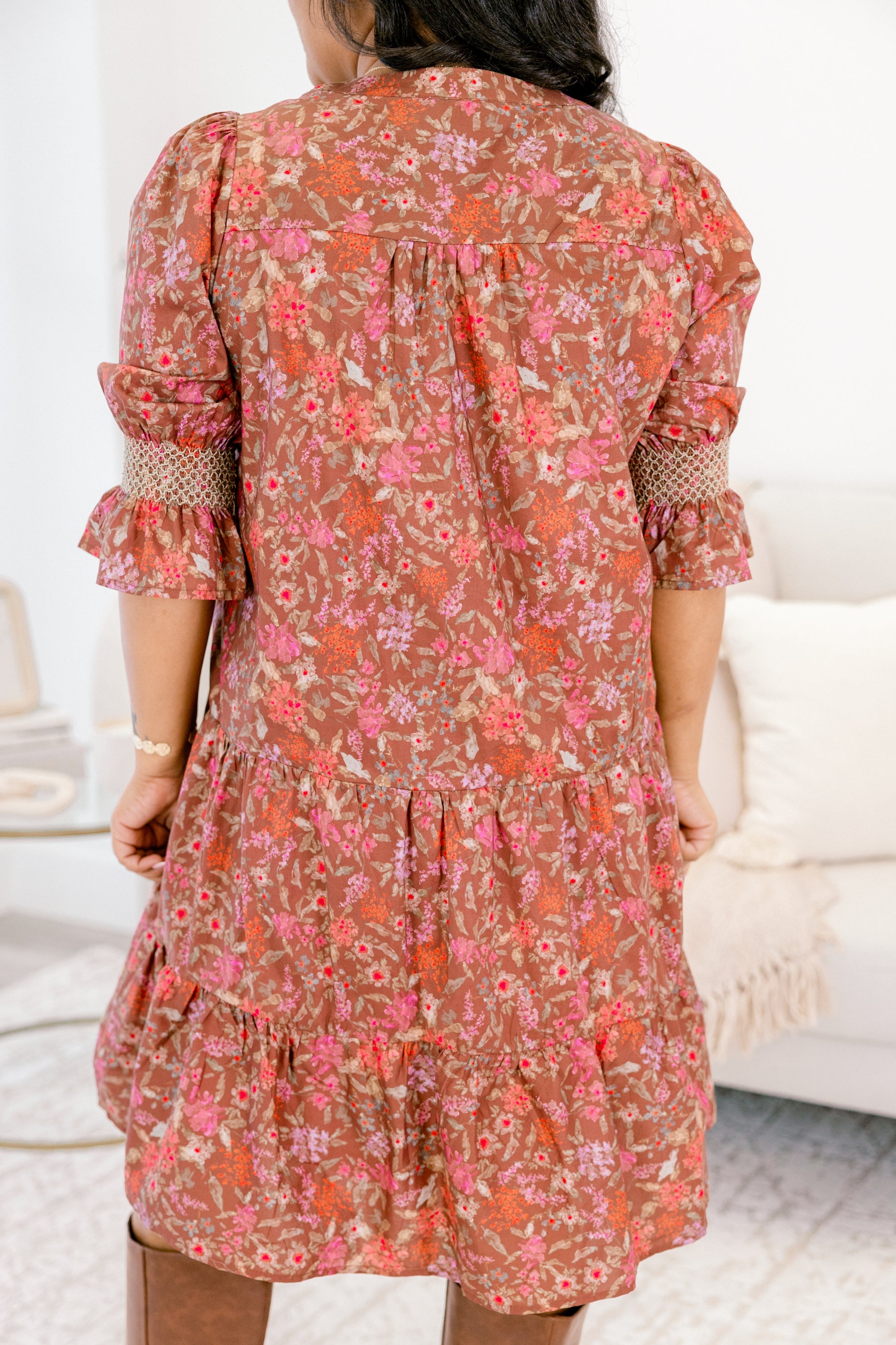 Sands Of Life Dress, Dark Brown Floral