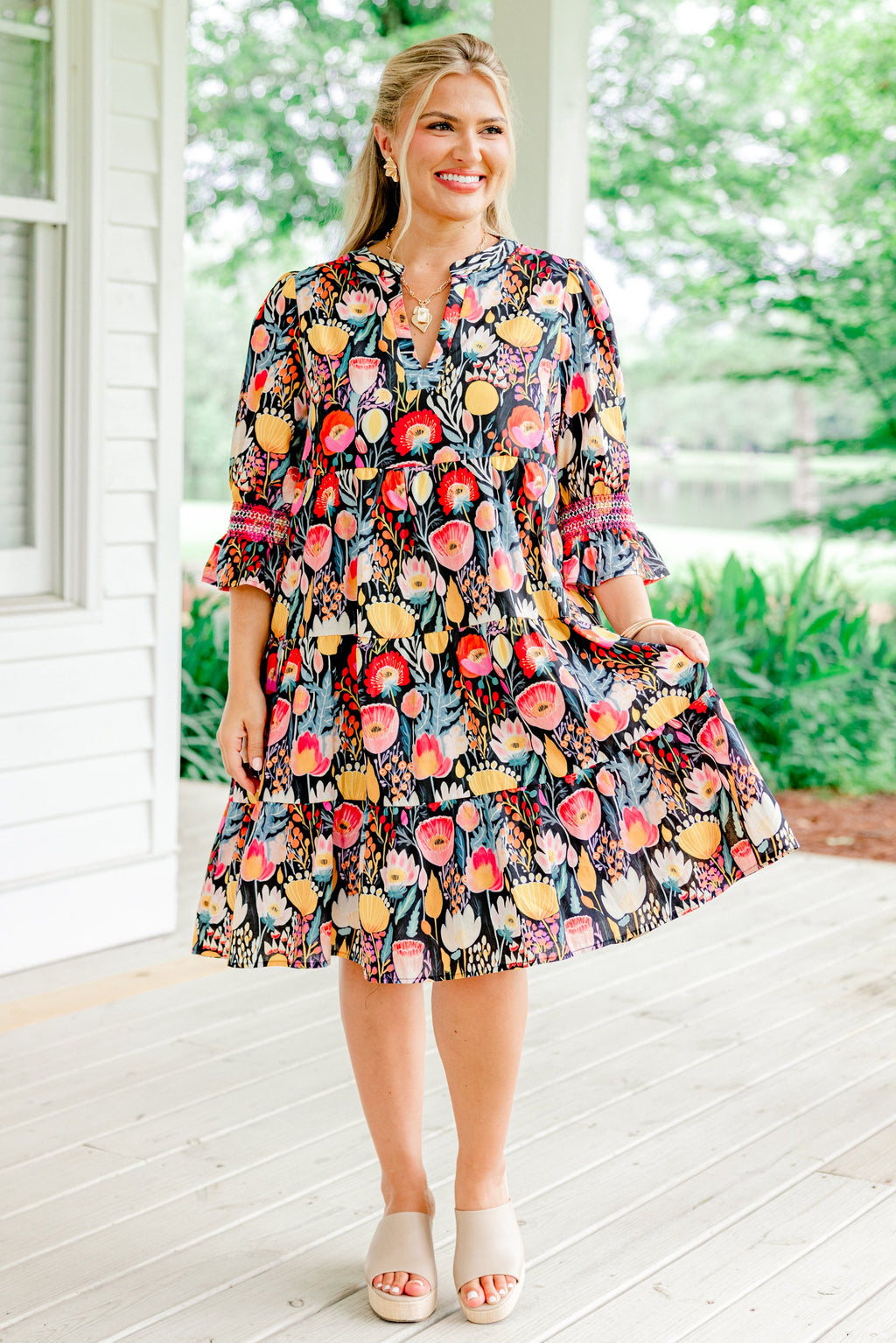 Sands Of Life Dress, Navy Floral