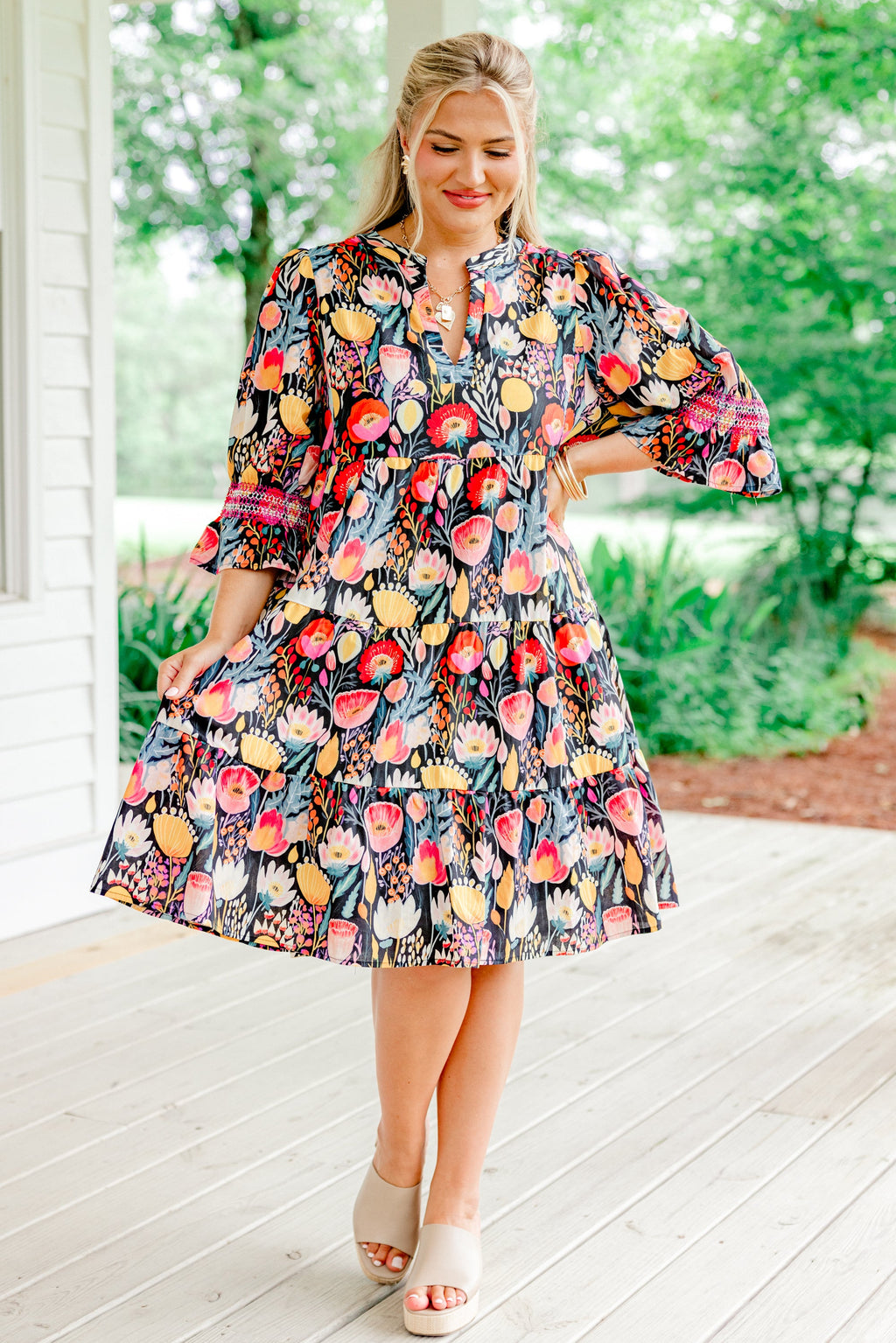 Sands Of Life Dress, Navy Floral