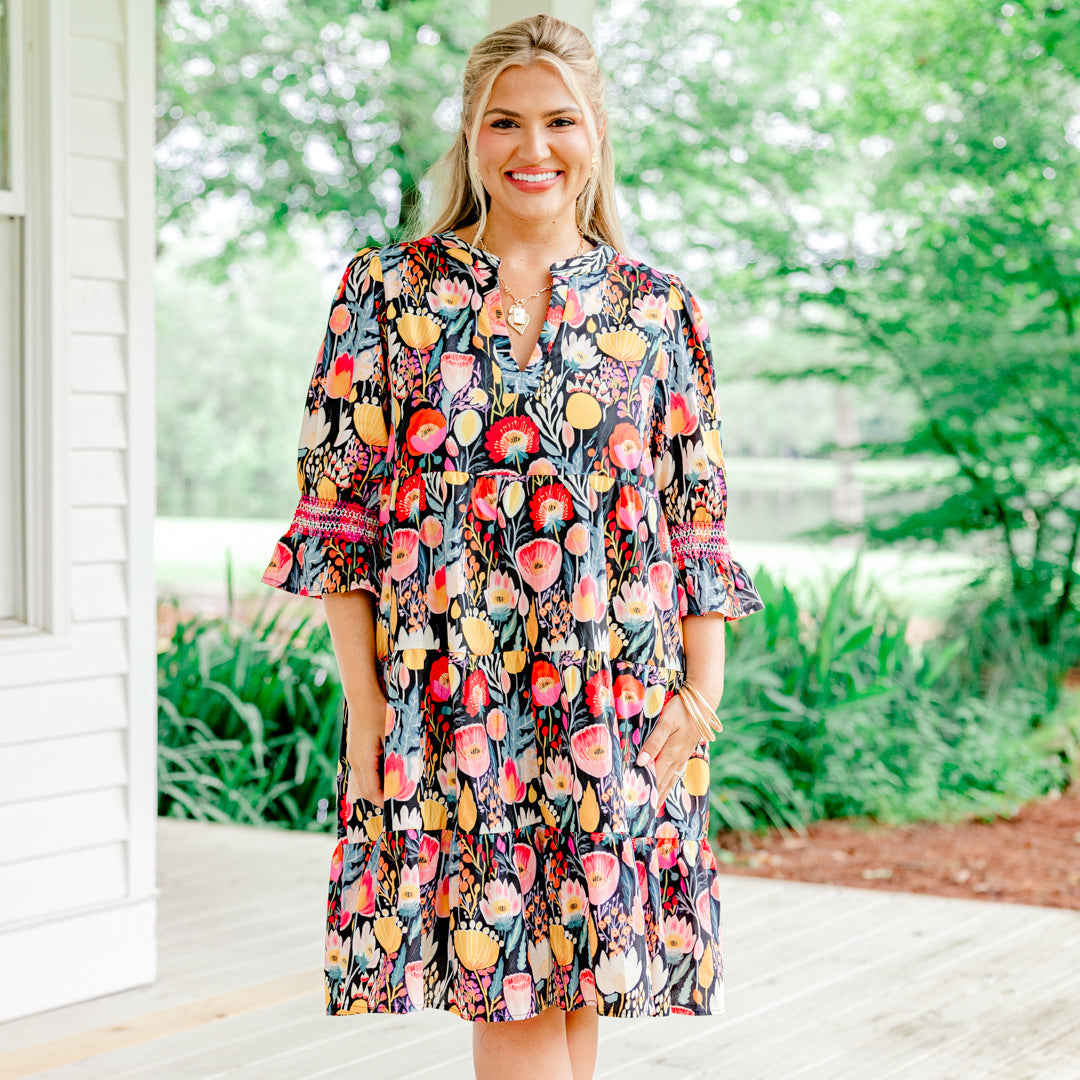 Sands Of Life Dress, Navy Floral
