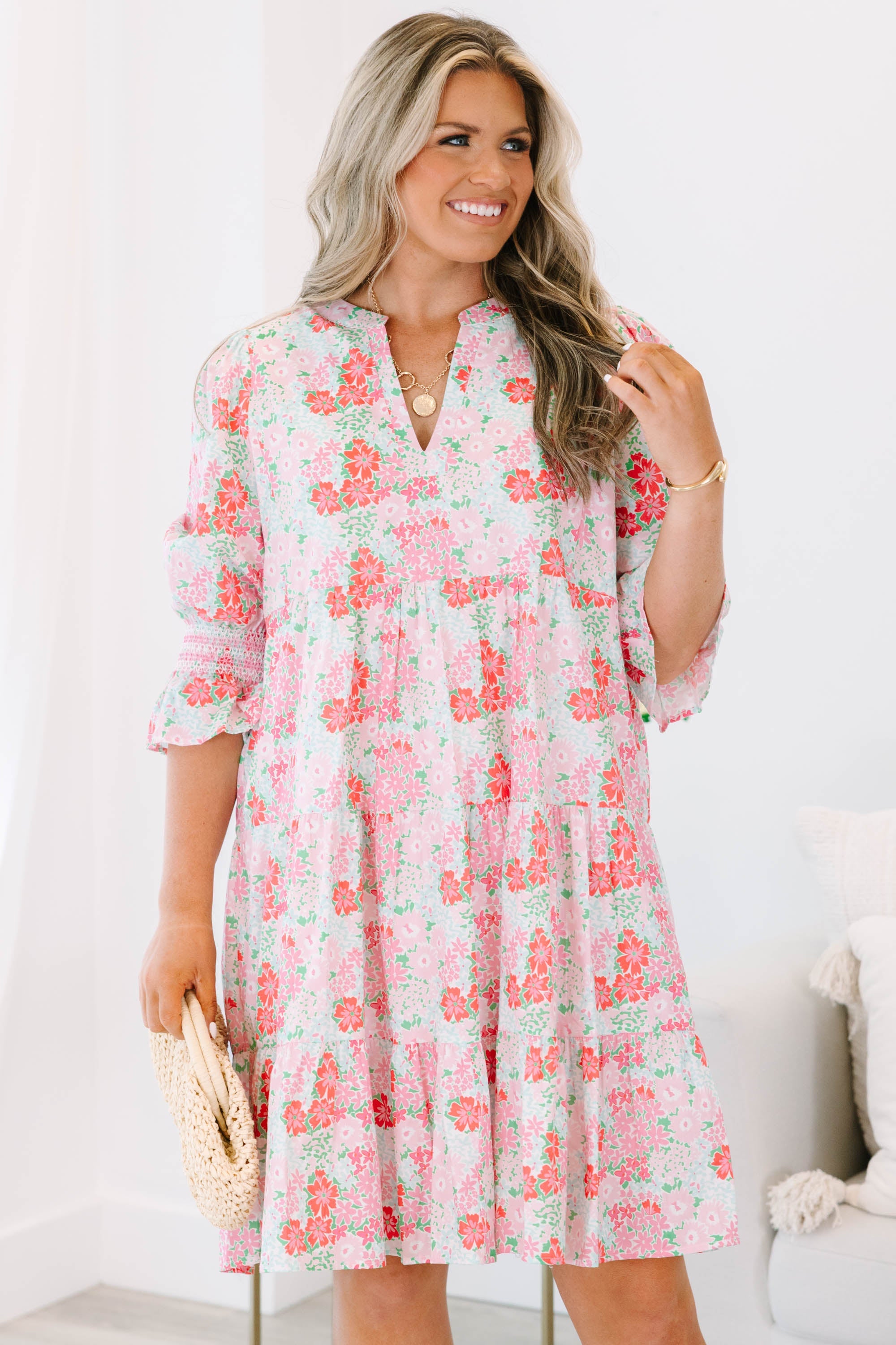 Sands Of Life Dress, Pink Mix