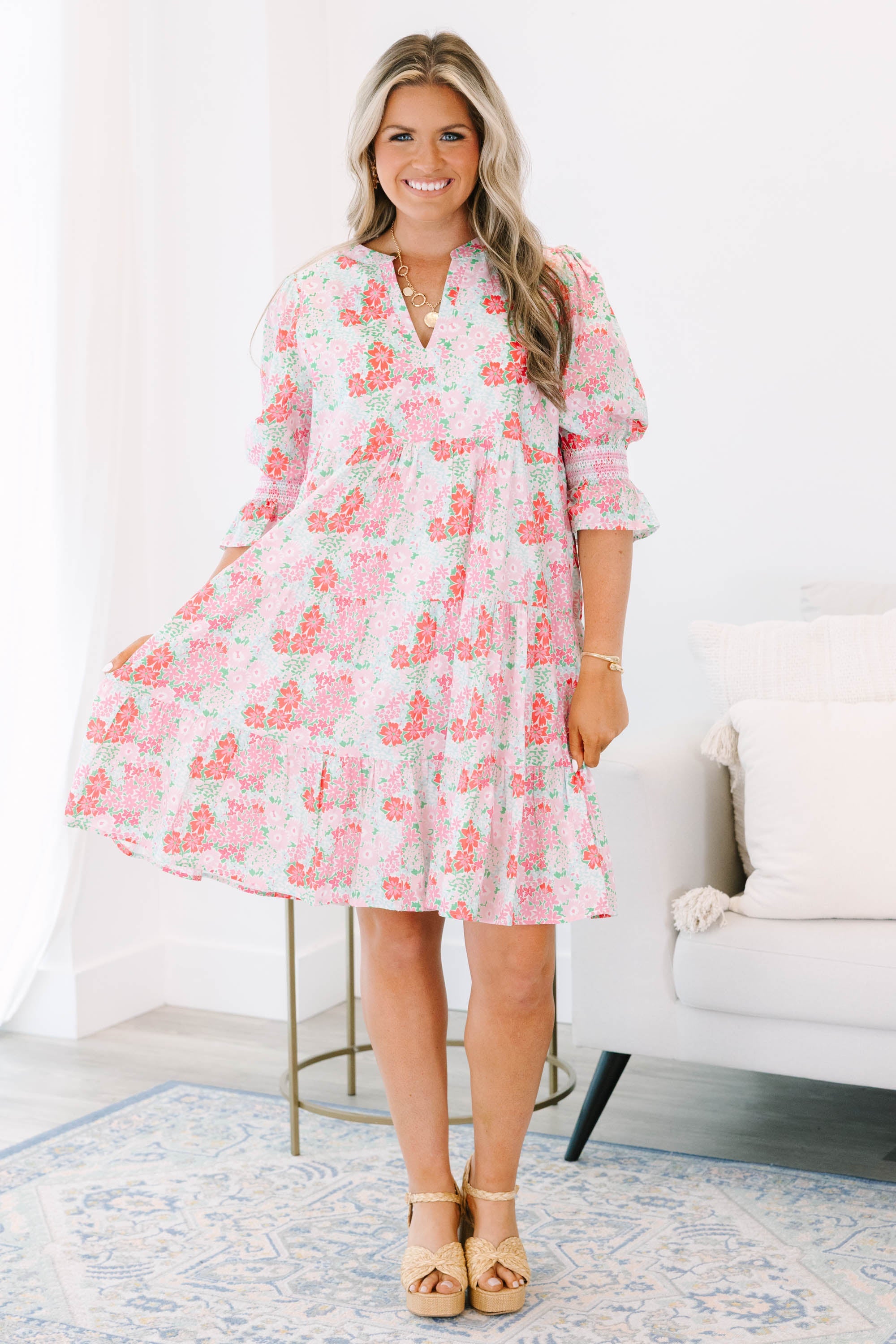 Sands Of Life Dress, Pink Mix