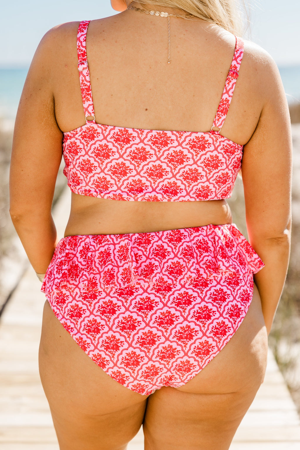 Sandy Sunset Swim Top, Fuchsia