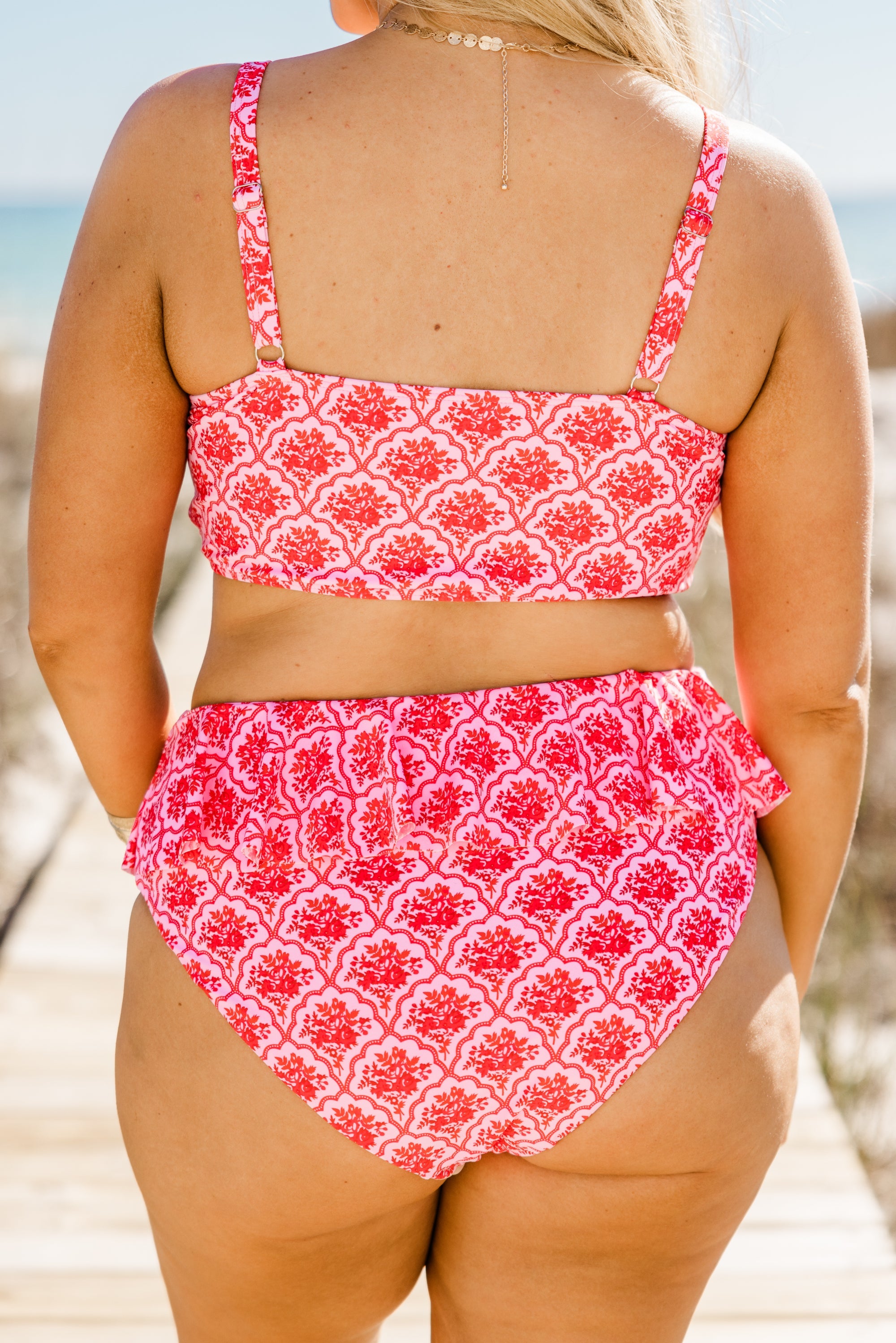 Sandy Sunset Swim Top, Fuchsia