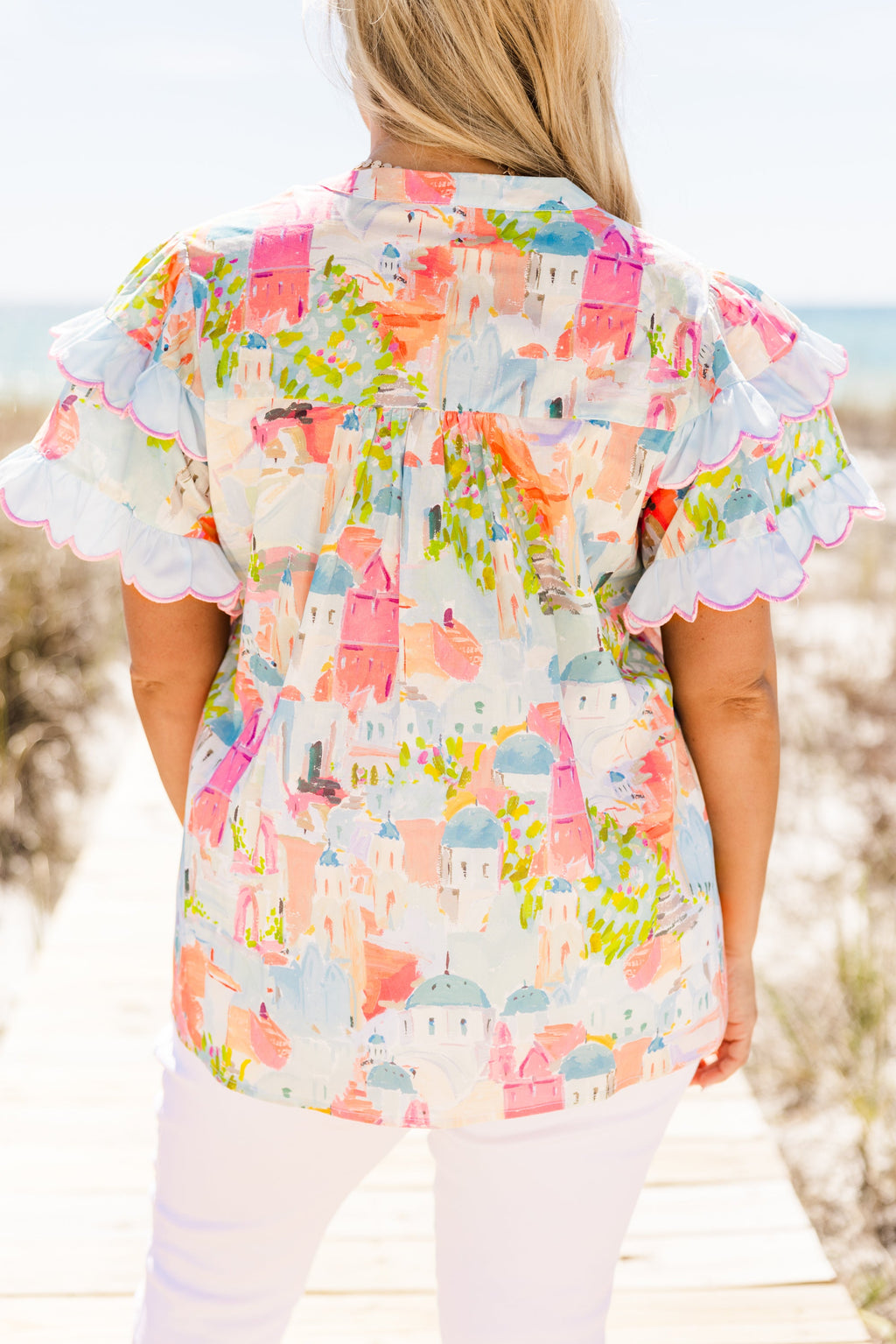 Santorini Bound Top, Blue