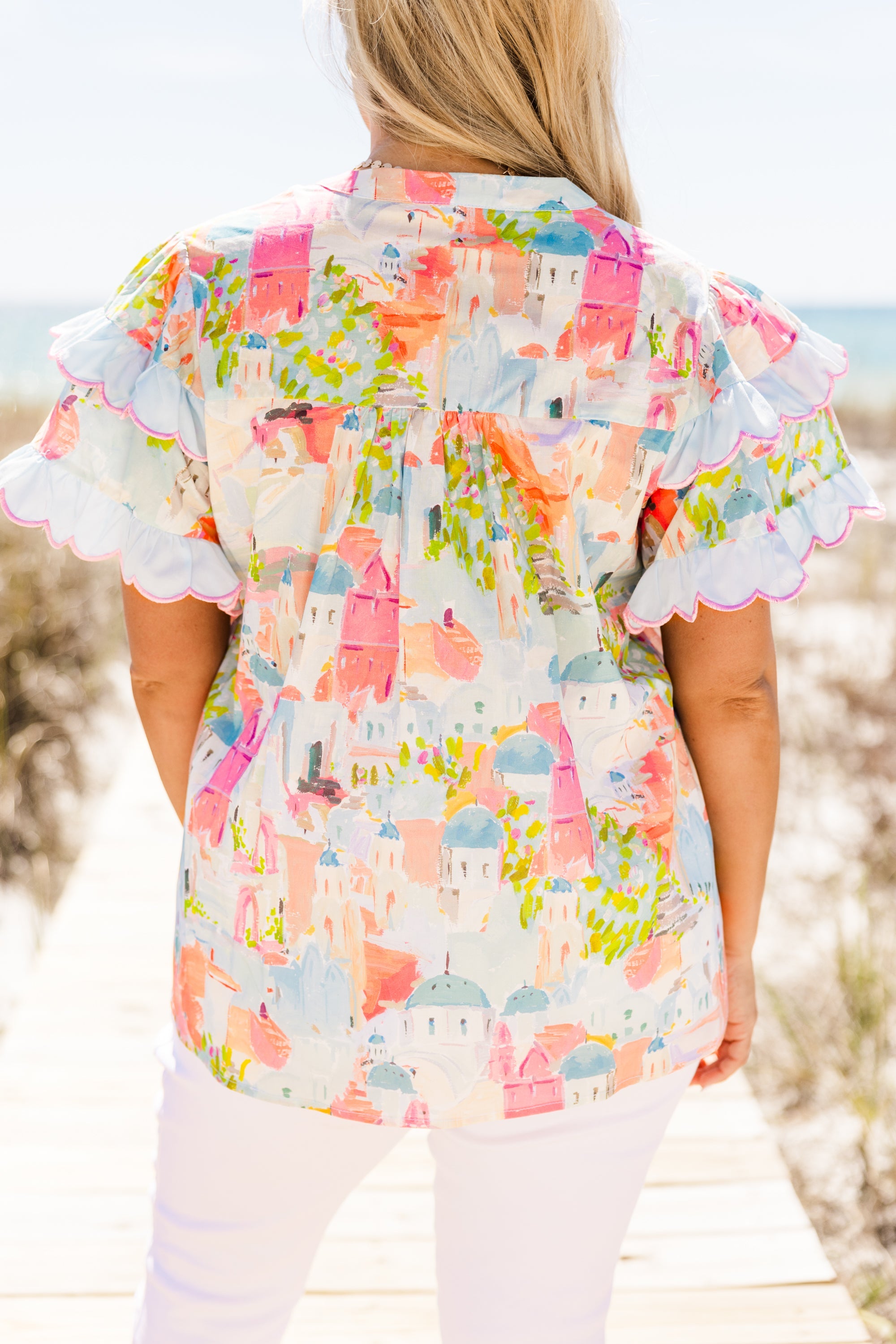 Santorini Bound Top, Blue