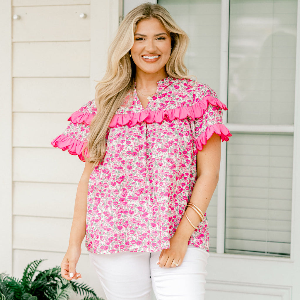 Santorini Bound Top, Pink