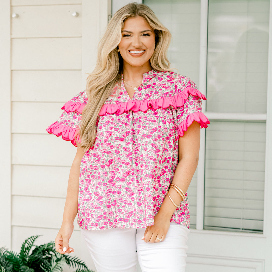 Santorini Bound Top, Pink