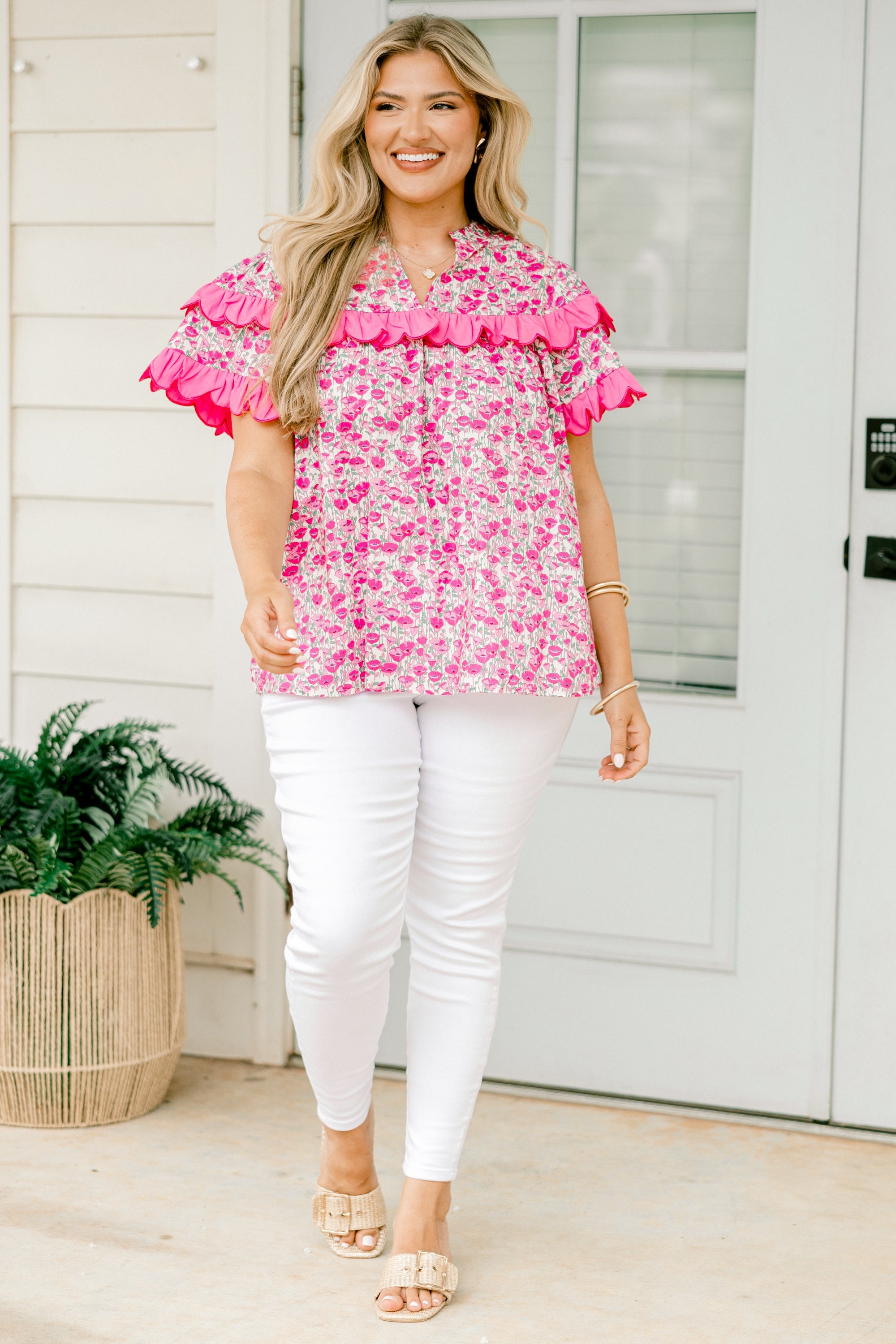 Santorini Bound Top, Pink