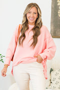 Say Hello Sweater, Dark Pink