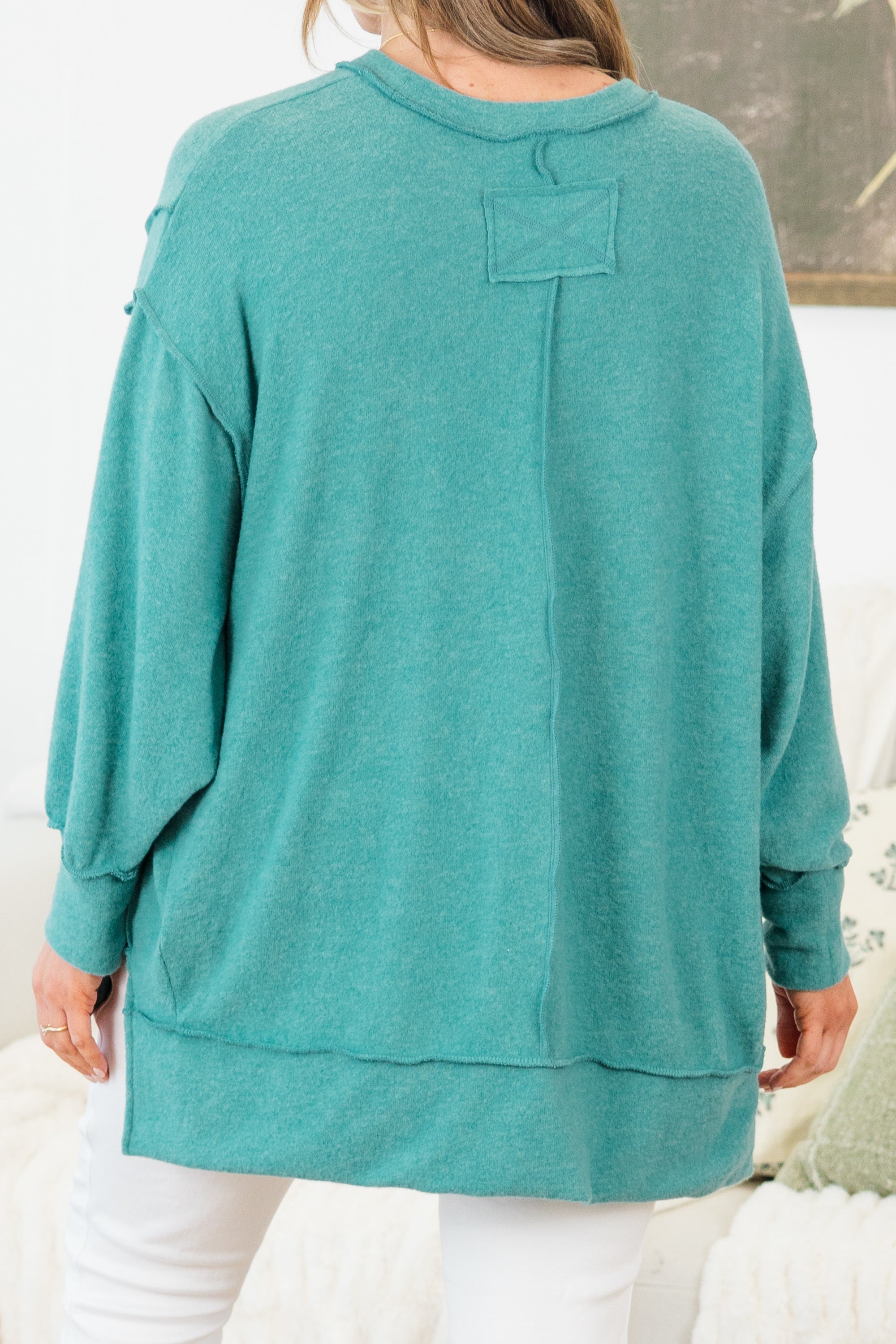 Say Hello Sweater, Dusty Teal