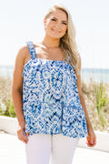 Say Your Truth Babydoll Tank, Blue-Aqua
