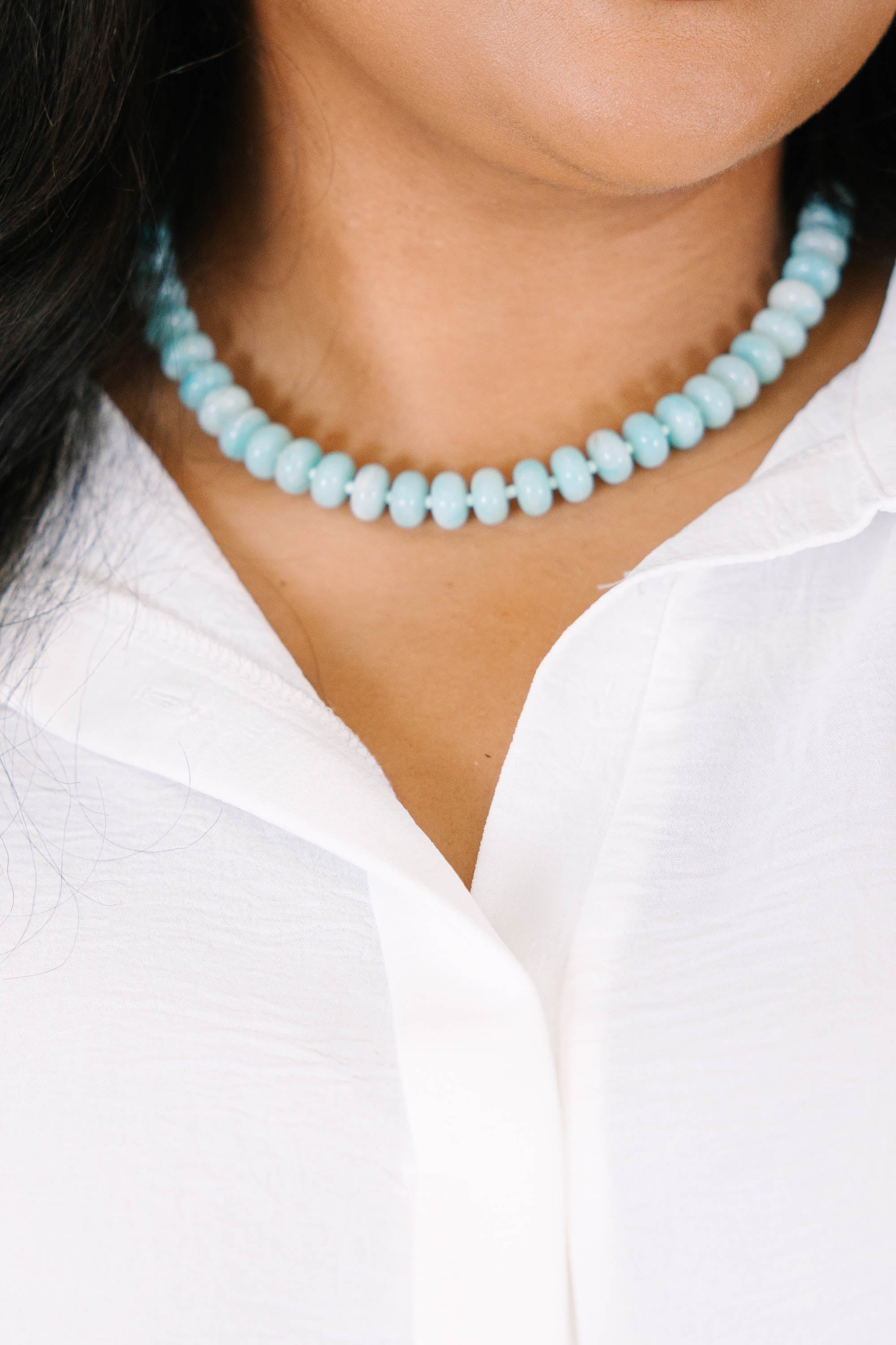 Seafoam Sparkle Necklace, Green