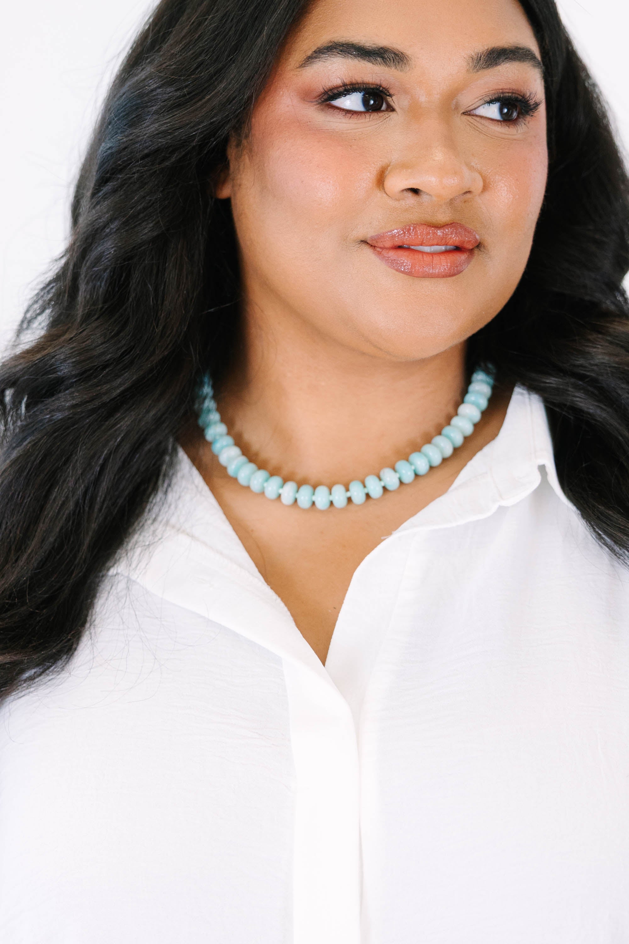 Seafoam Sparkle Necklace, Green
