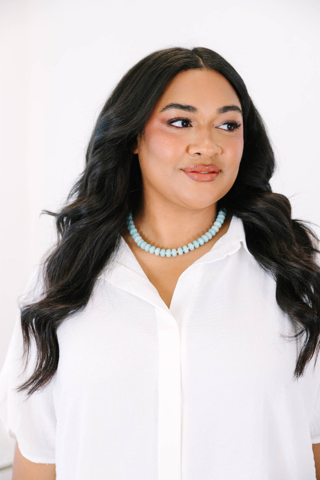 Seafoam Sparkle Necklace, Green