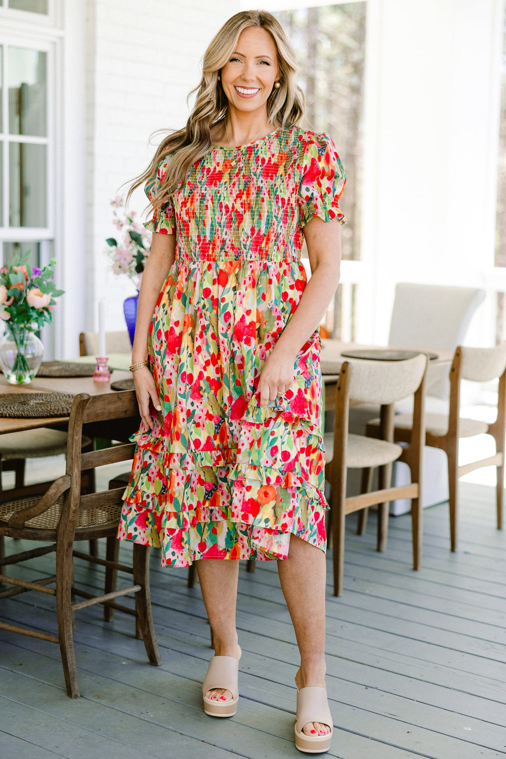 Secret Garden Path Maxi Dress, Orange
