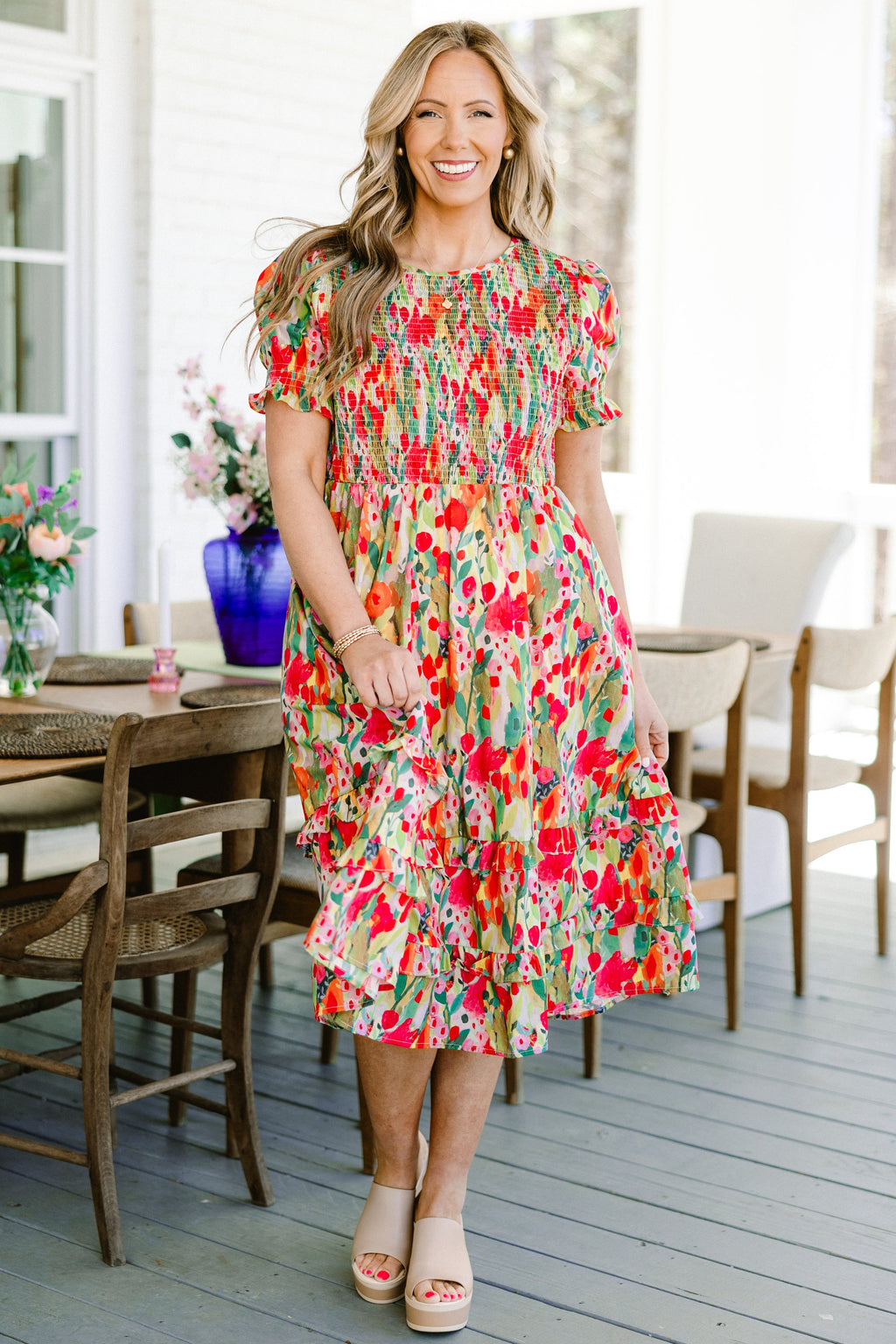 Secret Garden Path Maxi Dress, Orange