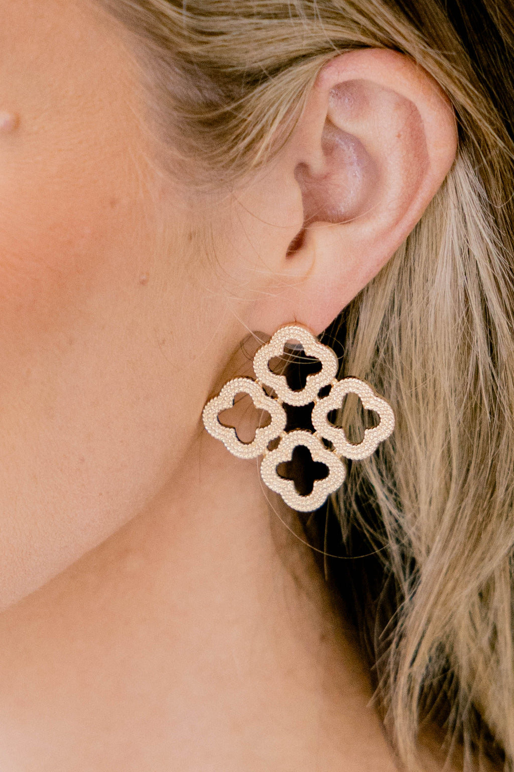 Secrets Kept Earrings, Gold