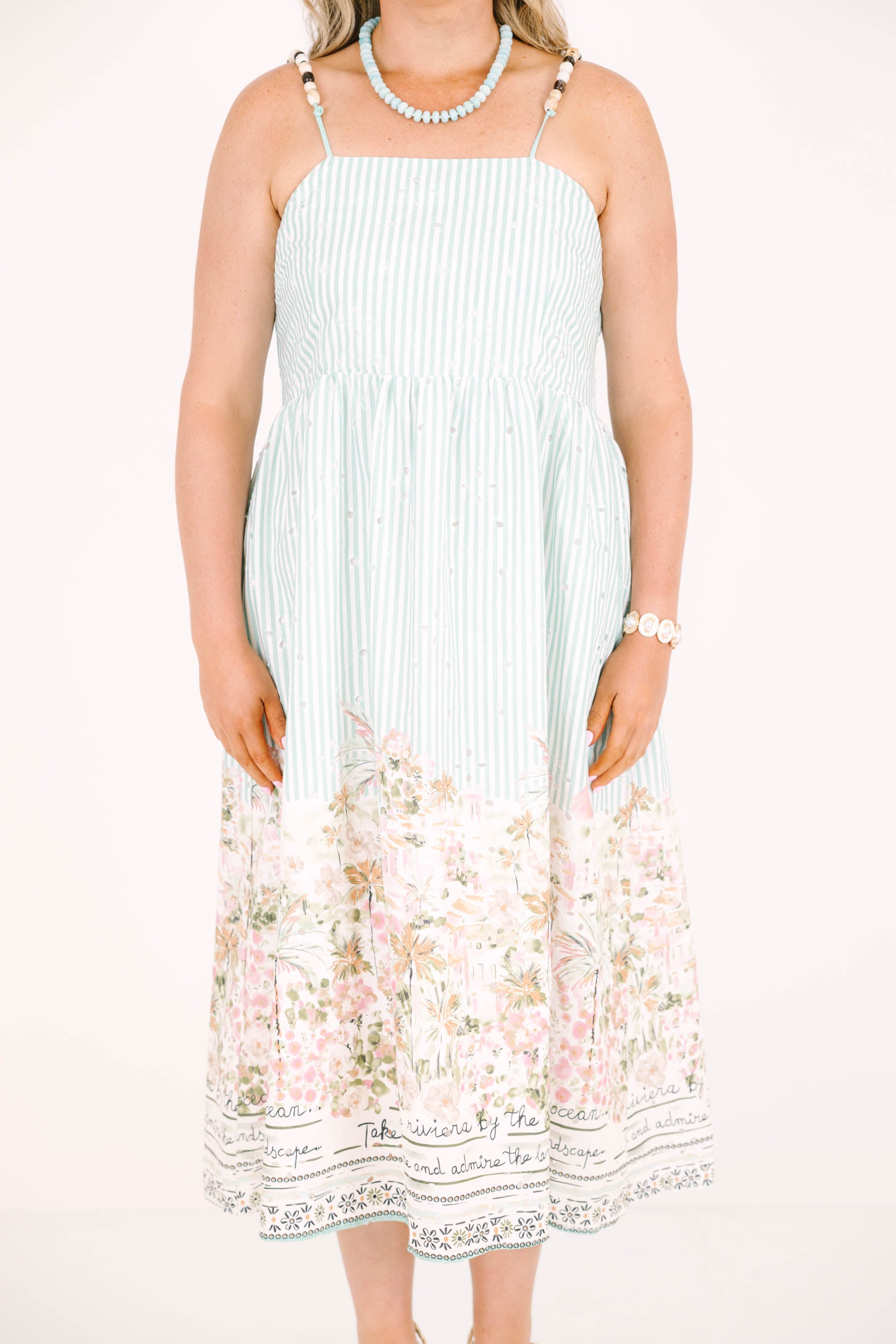 Send Me A Postcard Dress, Sea Blue