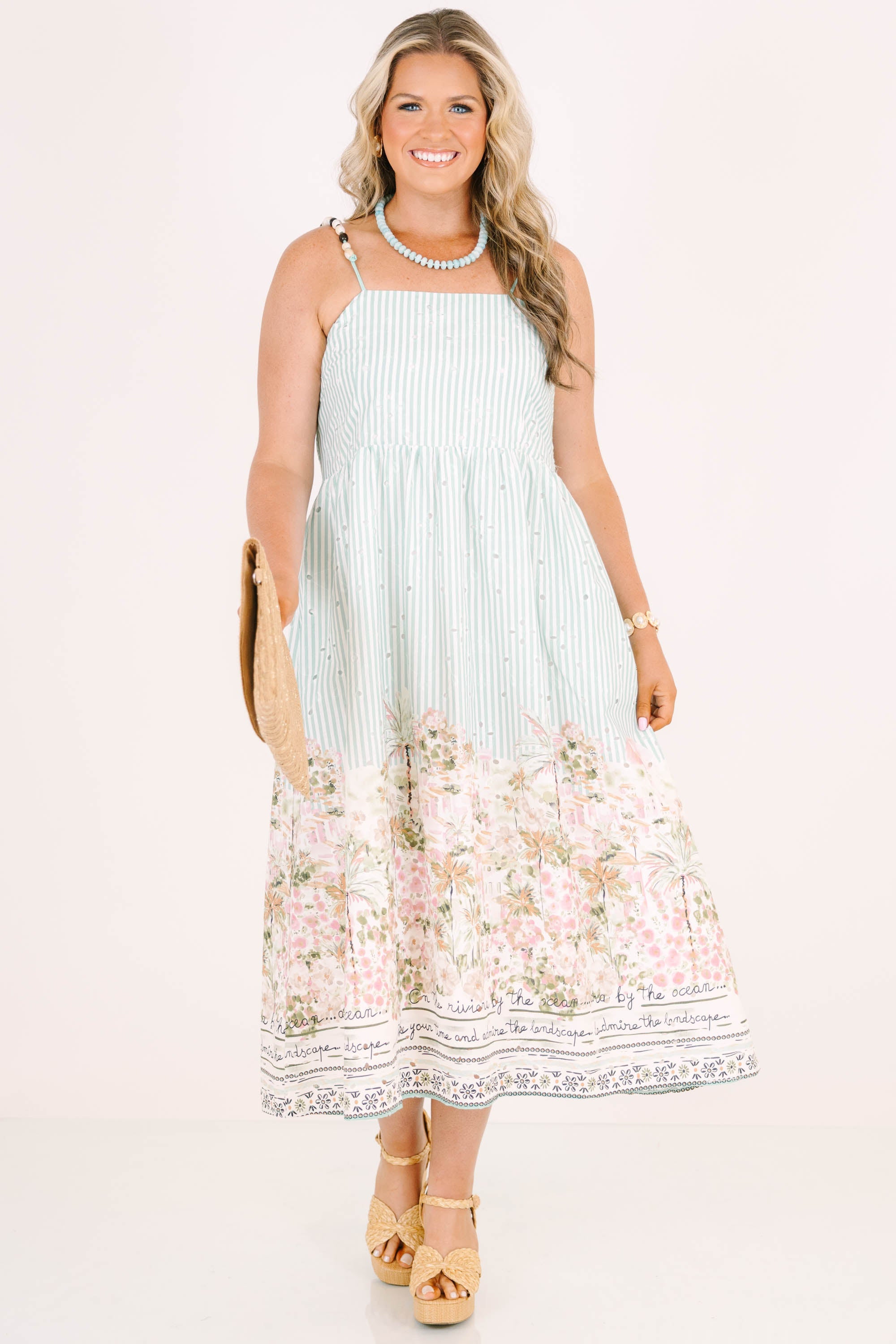 Send Me A Postcard Dress, Sea Blue