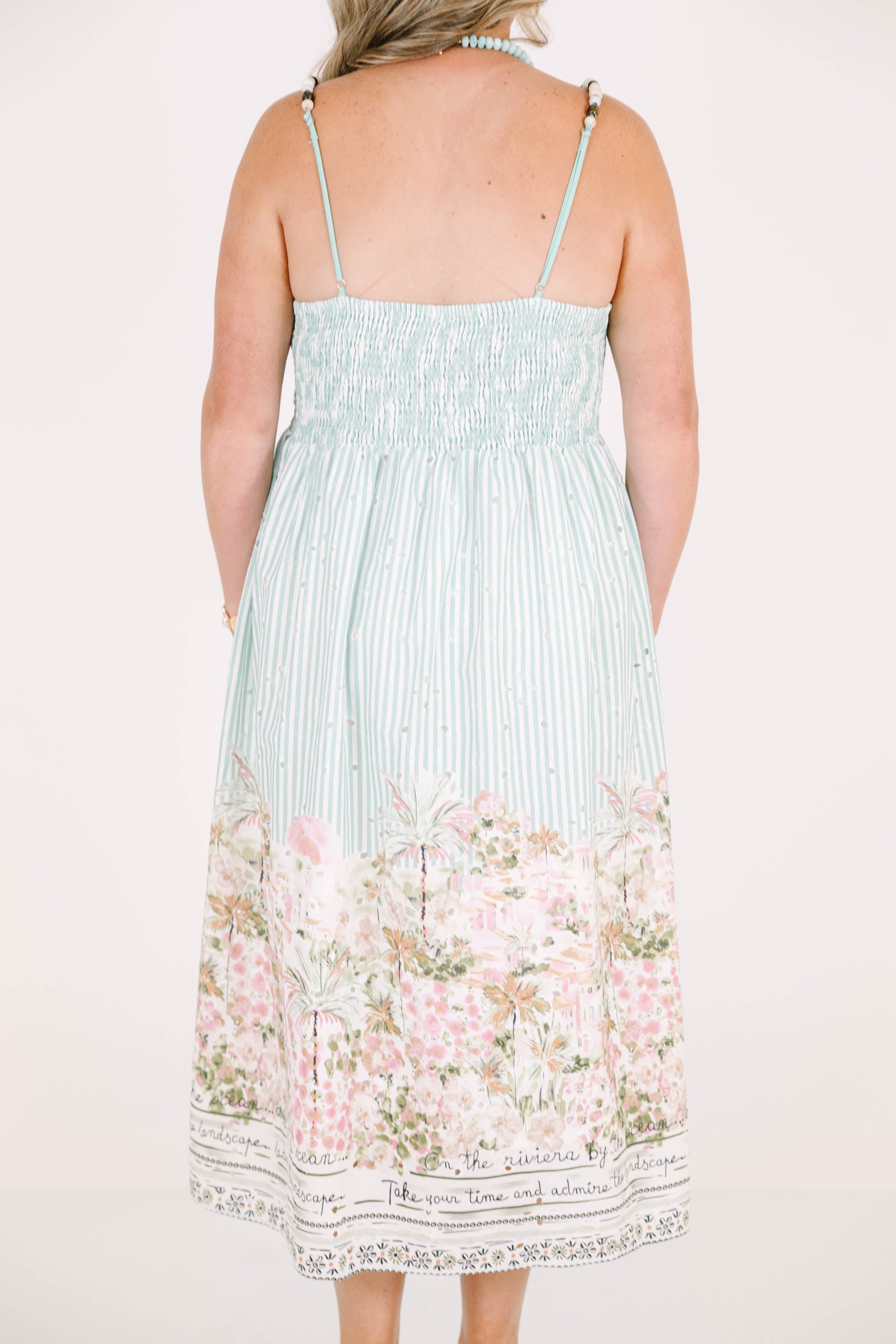 Send Me A Postcard Dress, Sea Blue