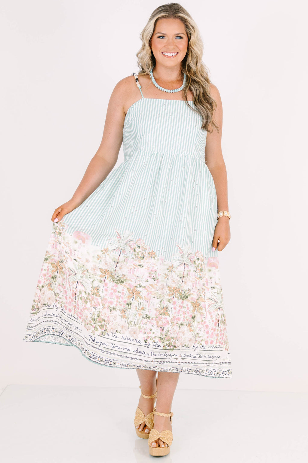 Send Me A Postcard Dress, Sea Blue